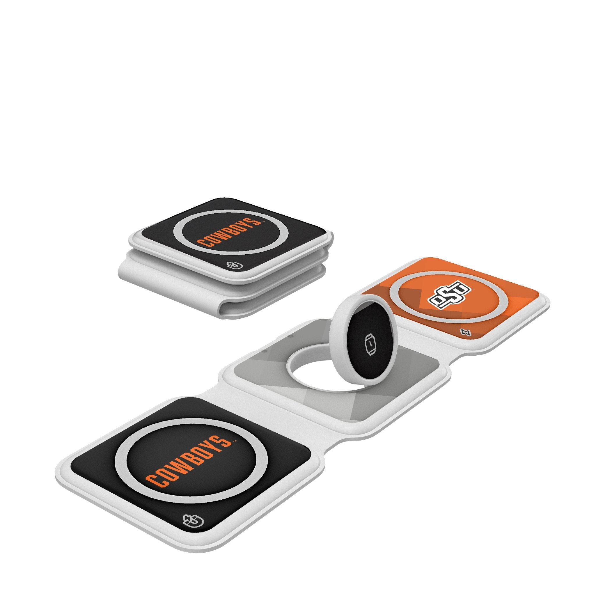 Oklahoma State University Cowboys Color Block Foldable 3 in 1 Charger 1
