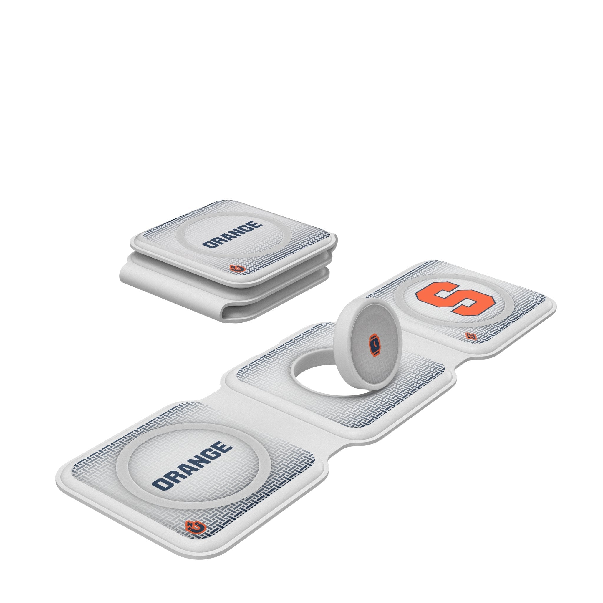 Syracuse University Orange Linen Foldable 3 in 1 Charger 1