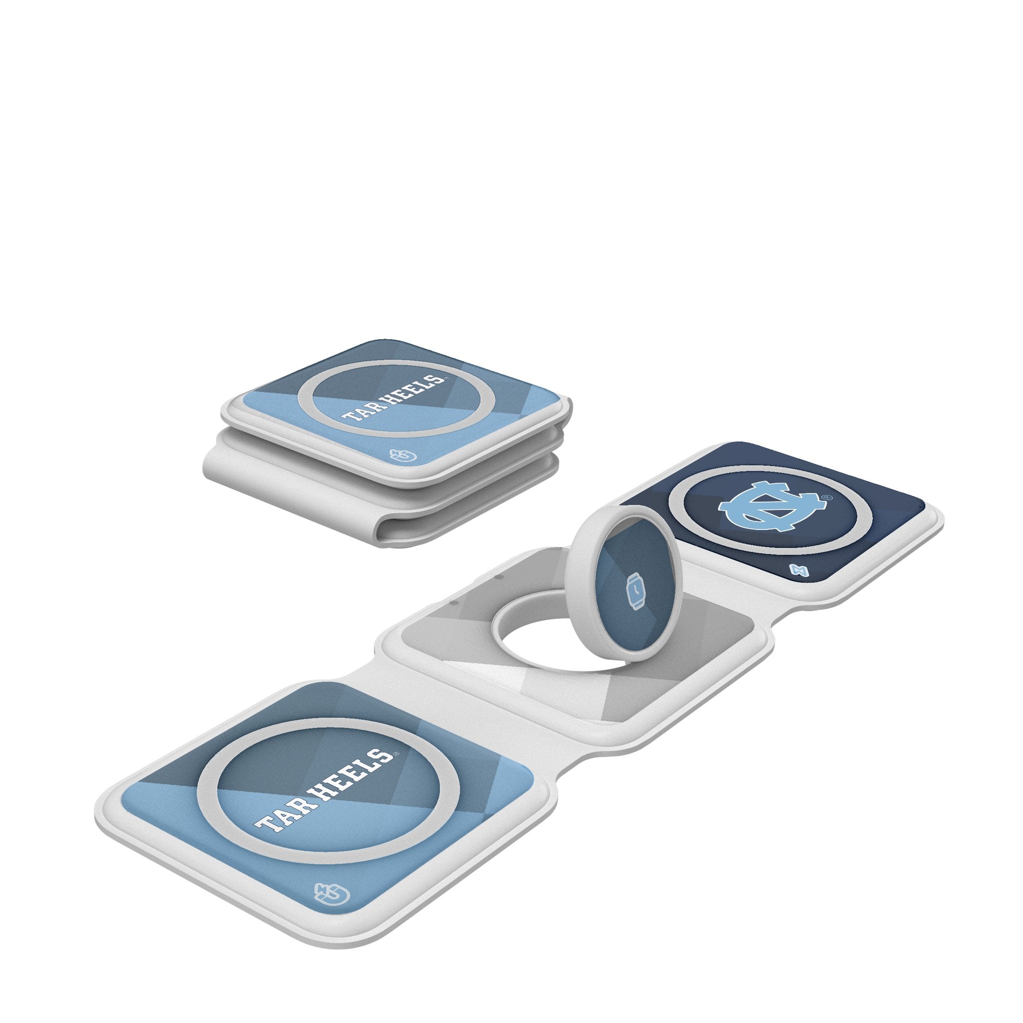 University of North Carolina Tar Heels Color Block Foldable 3 in 1 Charger 1