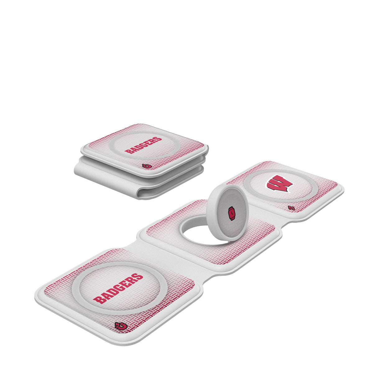 University of Wisconsin Badgers Linen Foldable 3 in 1 Charger 1