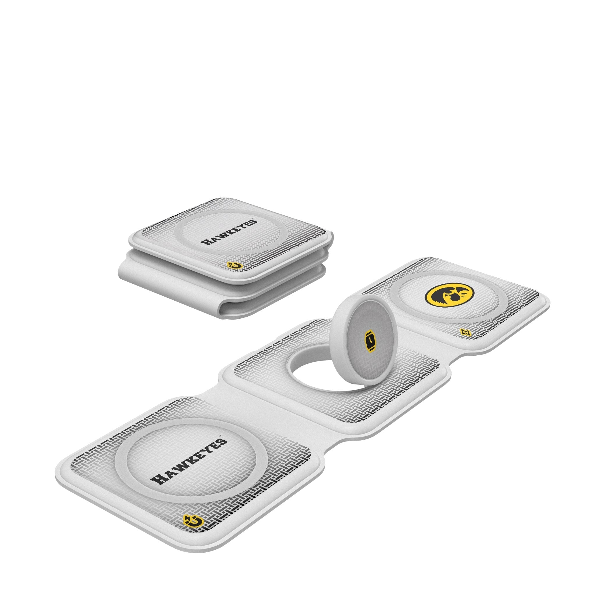 University of Iowa Hawkeyes Linen Foldable 3 in 1 Charger 1