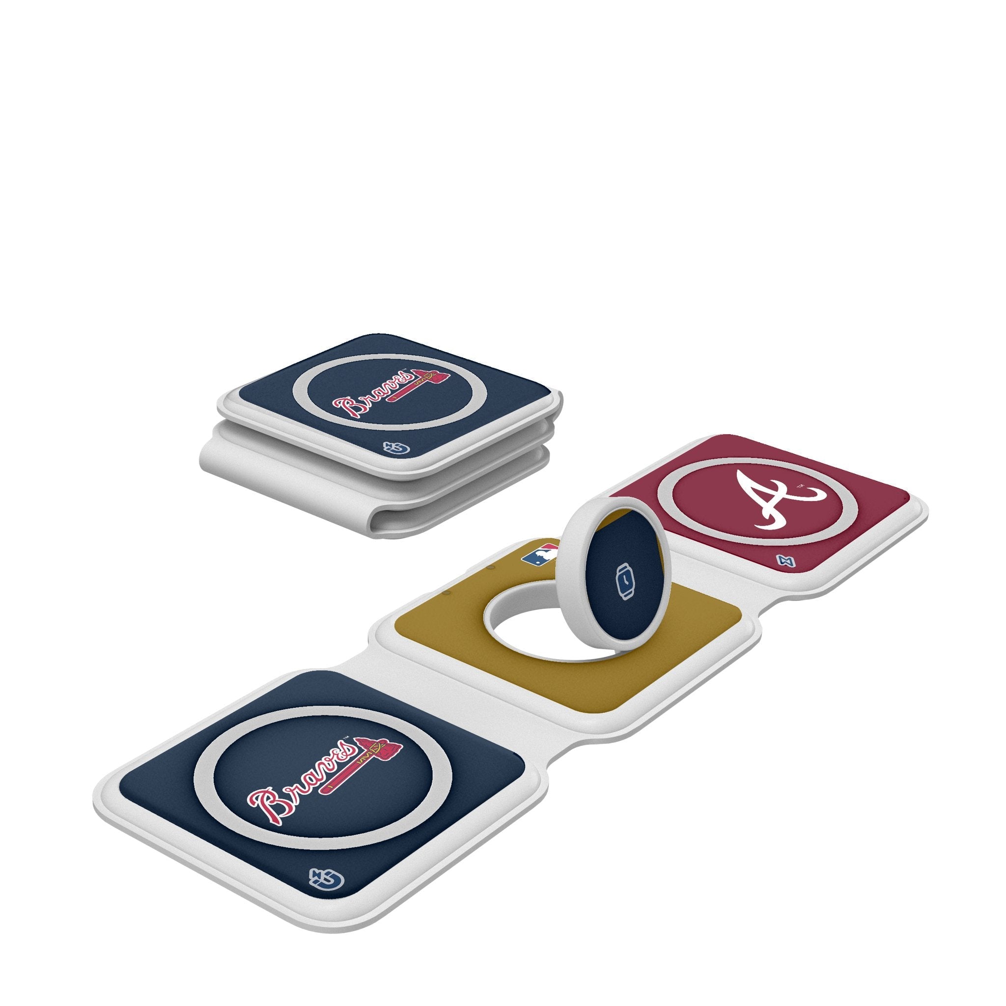 Atlanta Braves Color Block Foldable 3 in 1 Charger 1