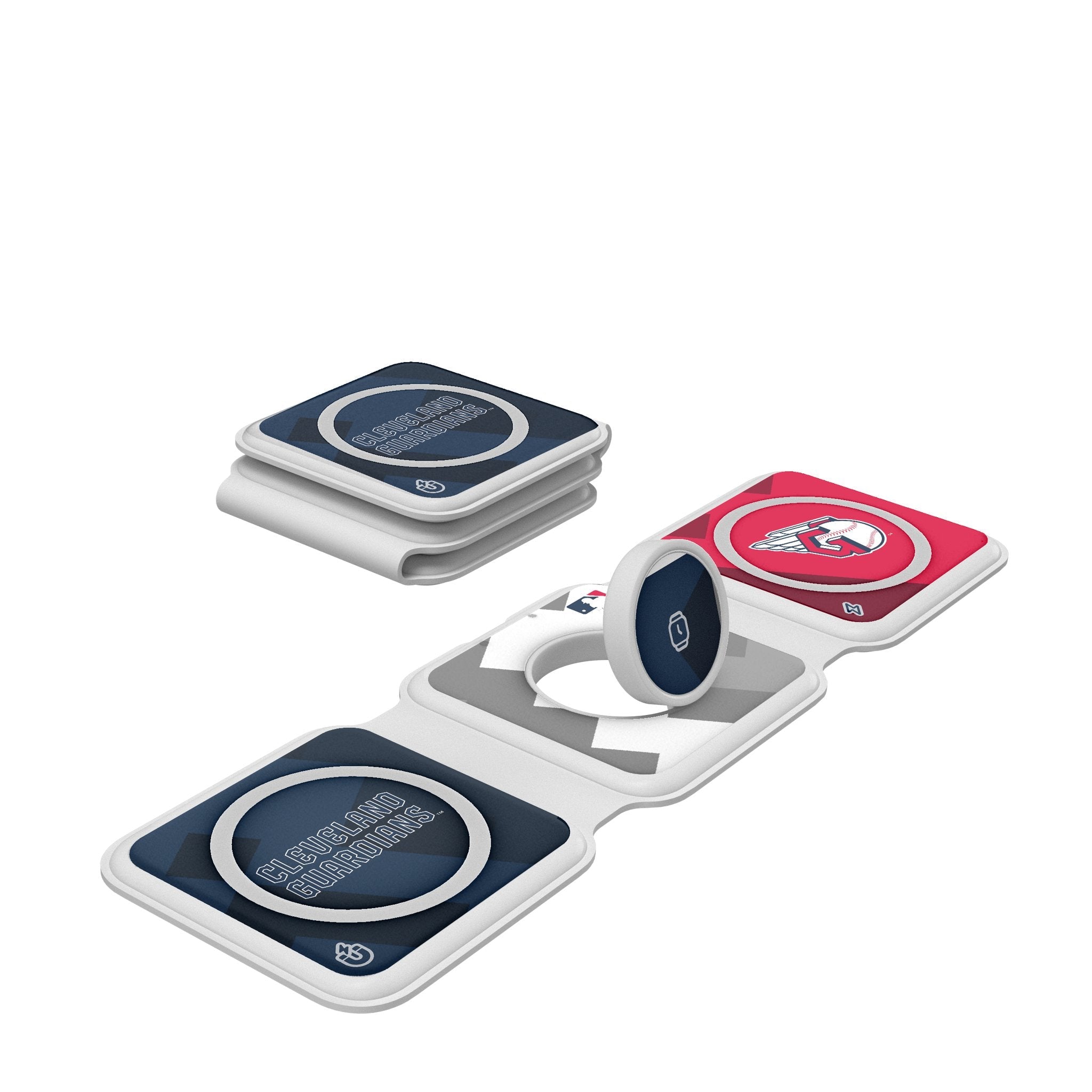 Cleveland Guardians Color Block Foldable 3 in 1 Charger 1