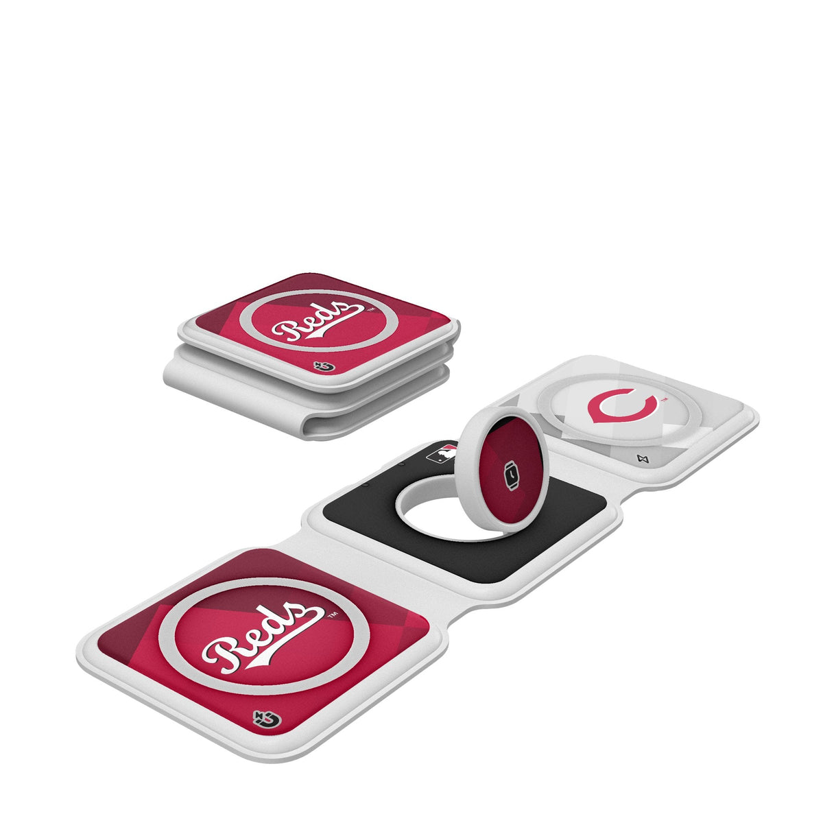 Cincinnati Reds Color Block Foldable 3 in 1 Charger 1