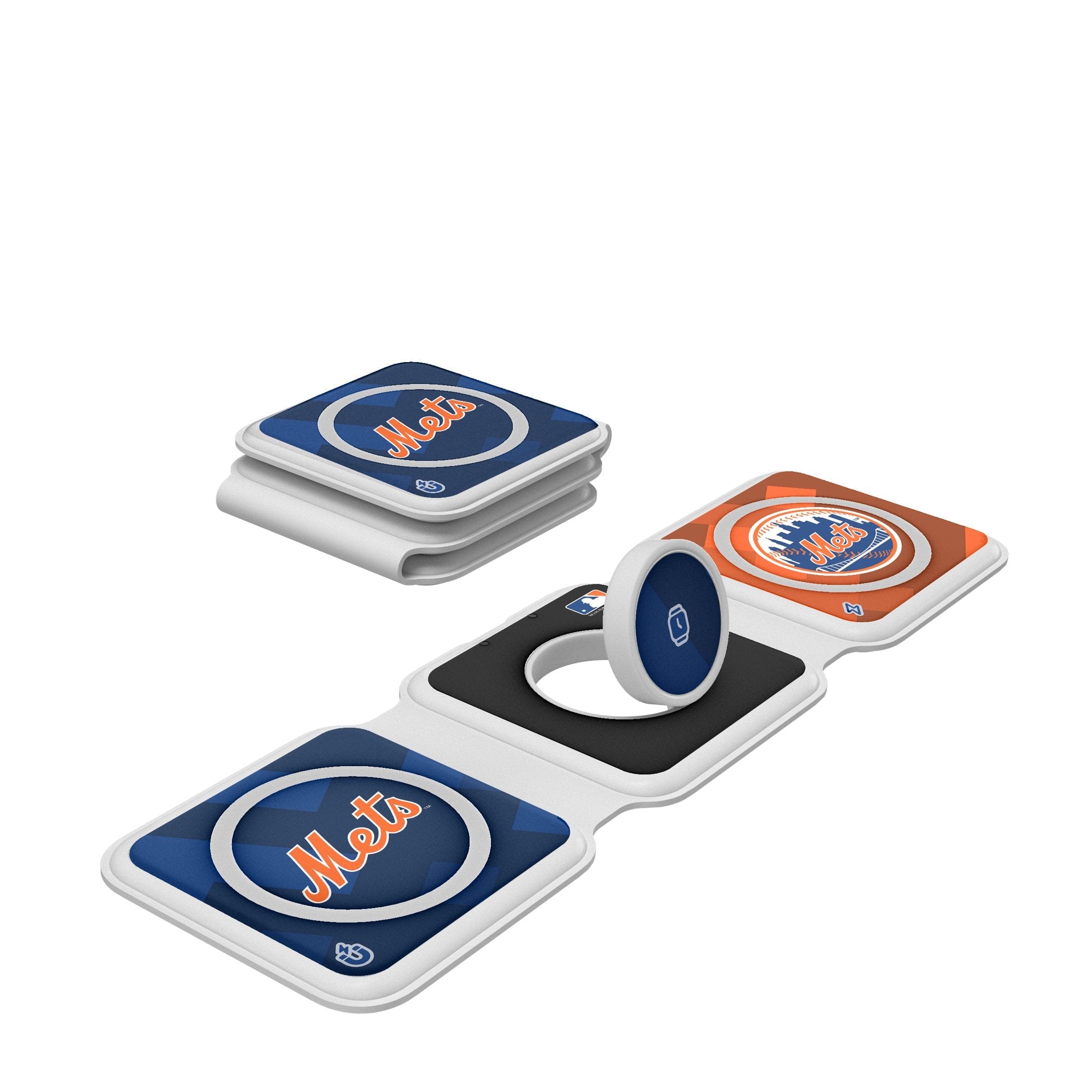 New York Mets Color Block Foldable 3 in 1 Charger 1