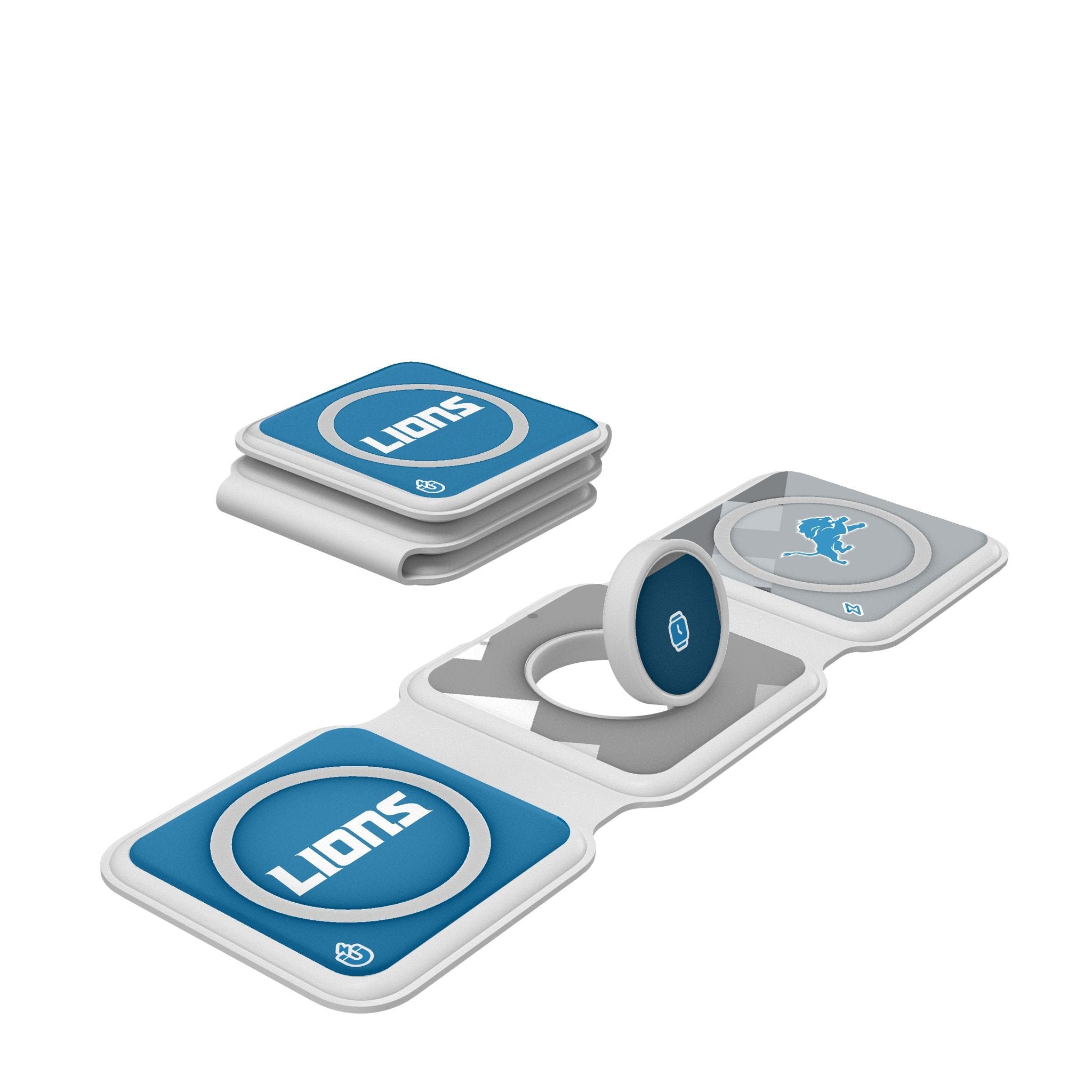 Detroit Lions Color Block Foldable 3 in 1 Charger 1