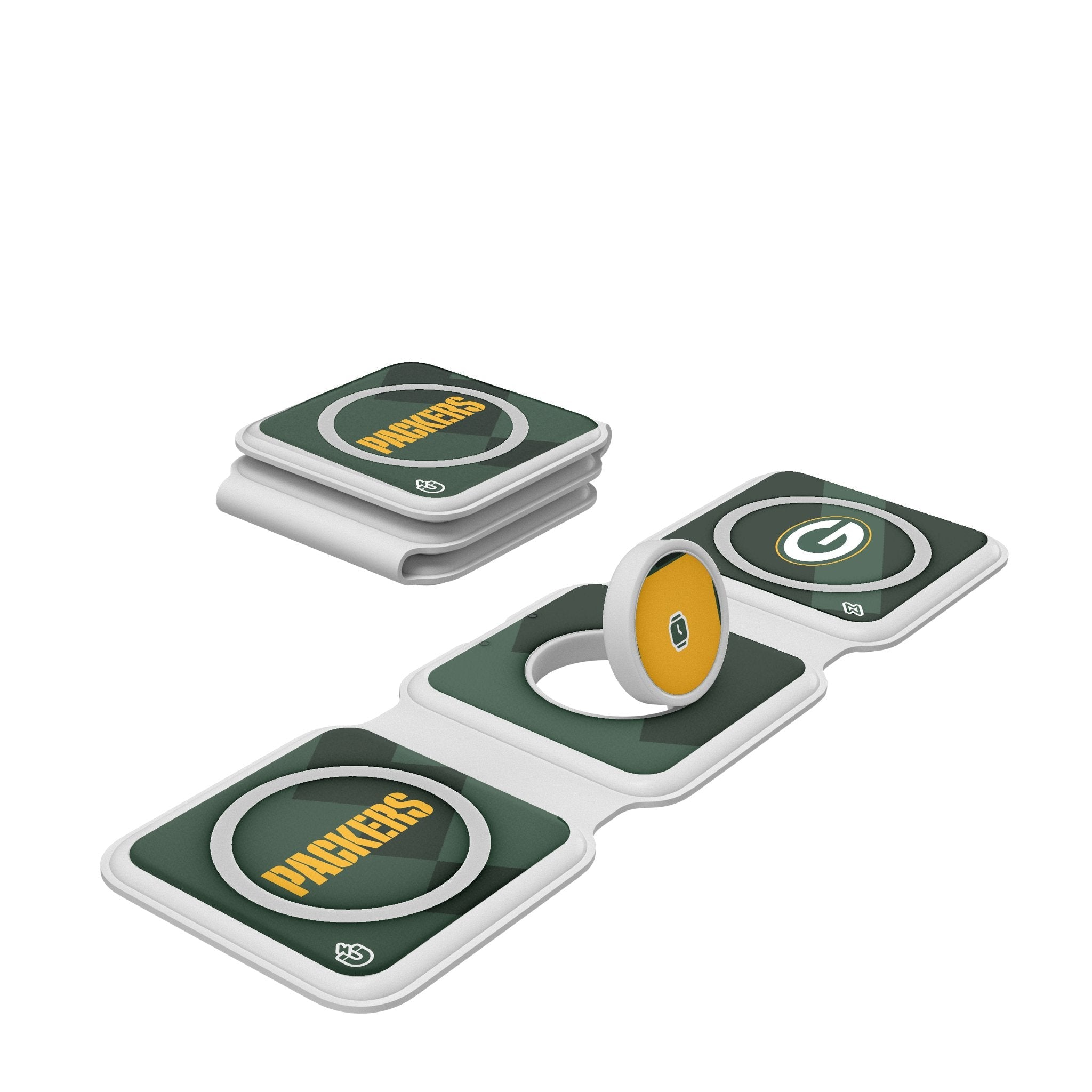 Green Bay Packers Color Block Foldable 3 in 1 Charger 1
