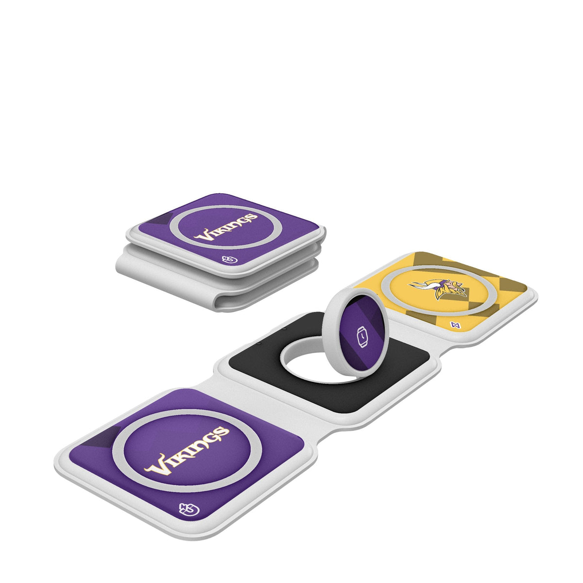 Minnesota Vikings Color Block Foldable 3 in 1 Charger 1
