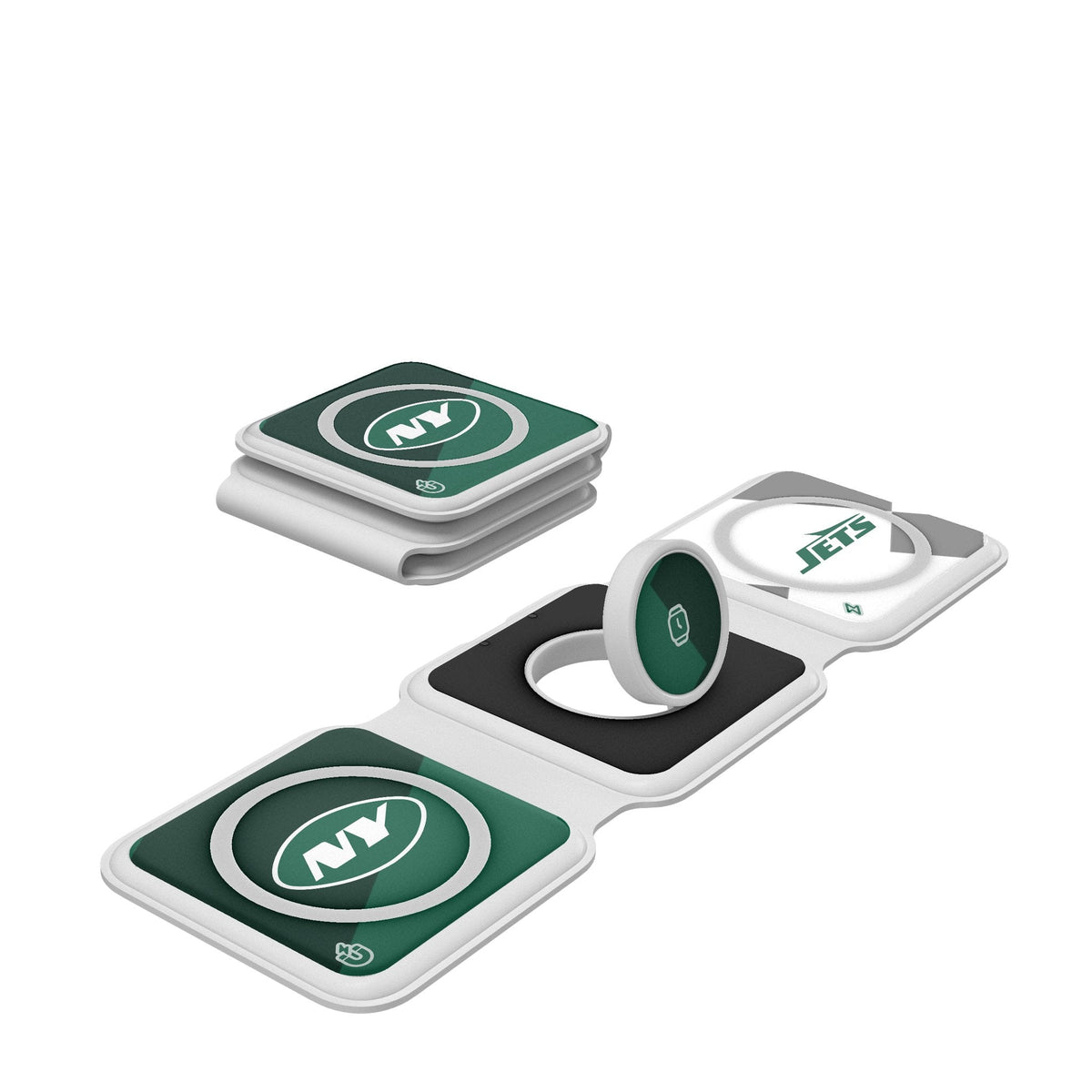 New York Jets Color Block Foldable 3 in 1 Charger 1