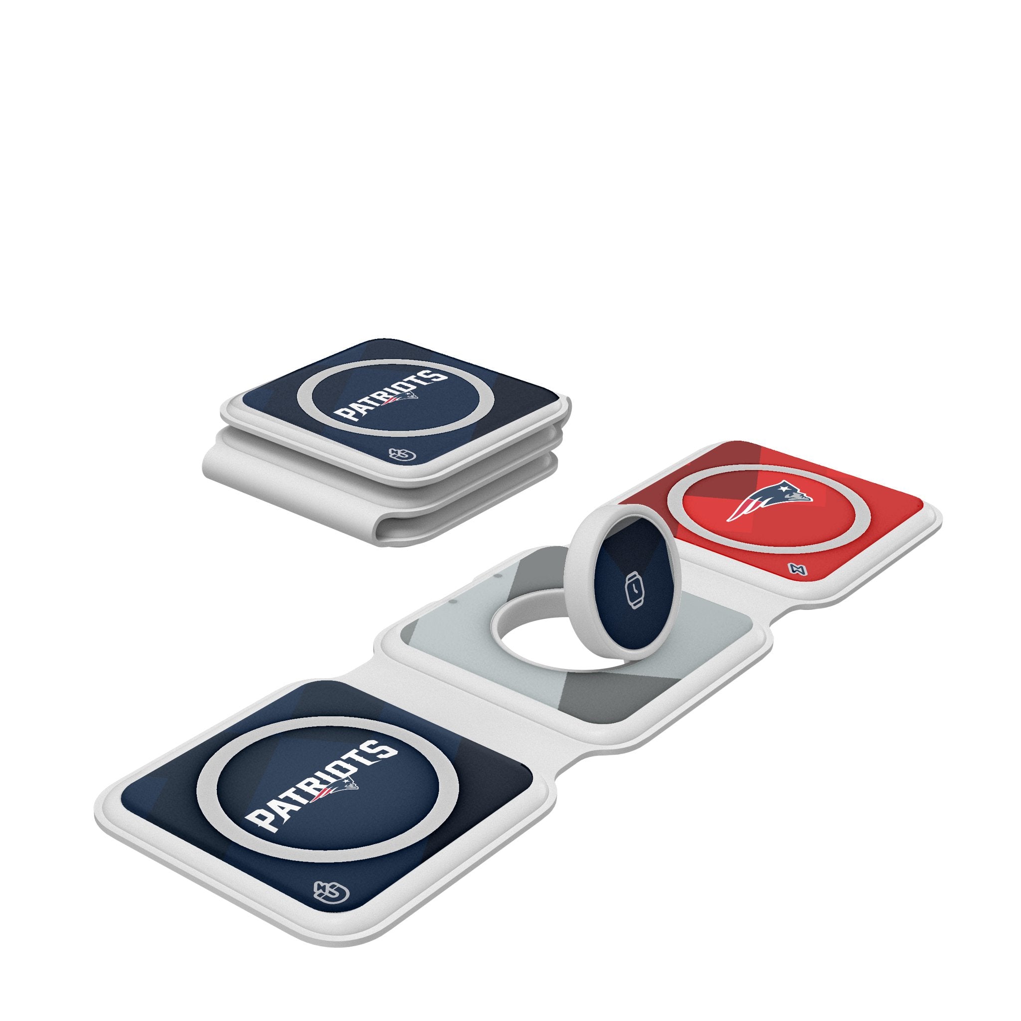 New England Patriots Color Block Foldable 3 in 1 Charger 1