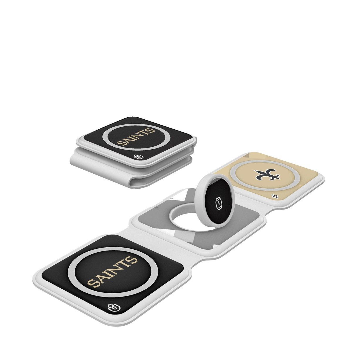New Orleans Saints Color Block Foldable 3 in 1 Charger 1