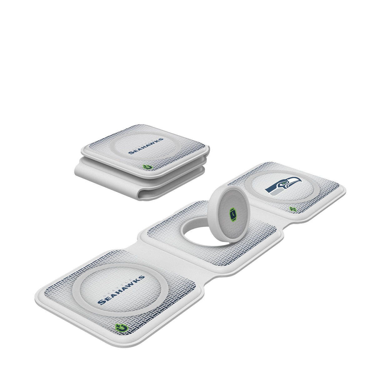 Seattle Seahawks Linen Foldable 3 in 1 Charger 1