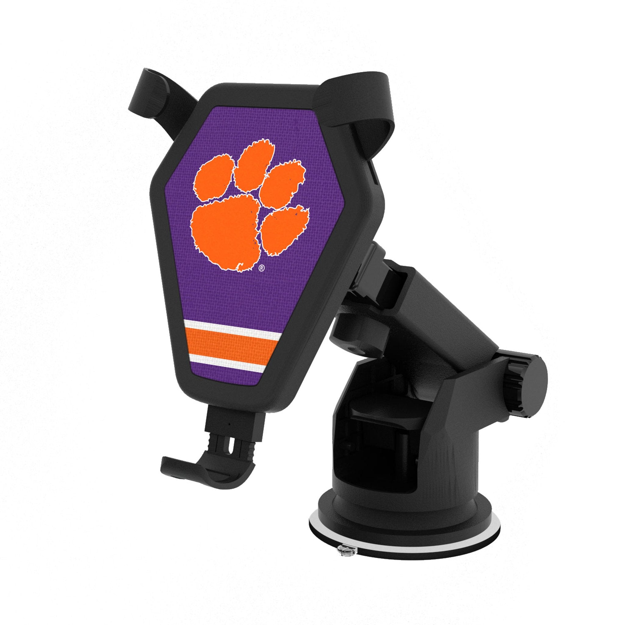 Clemson University Tigers Stripe Wireless Car Charger 1