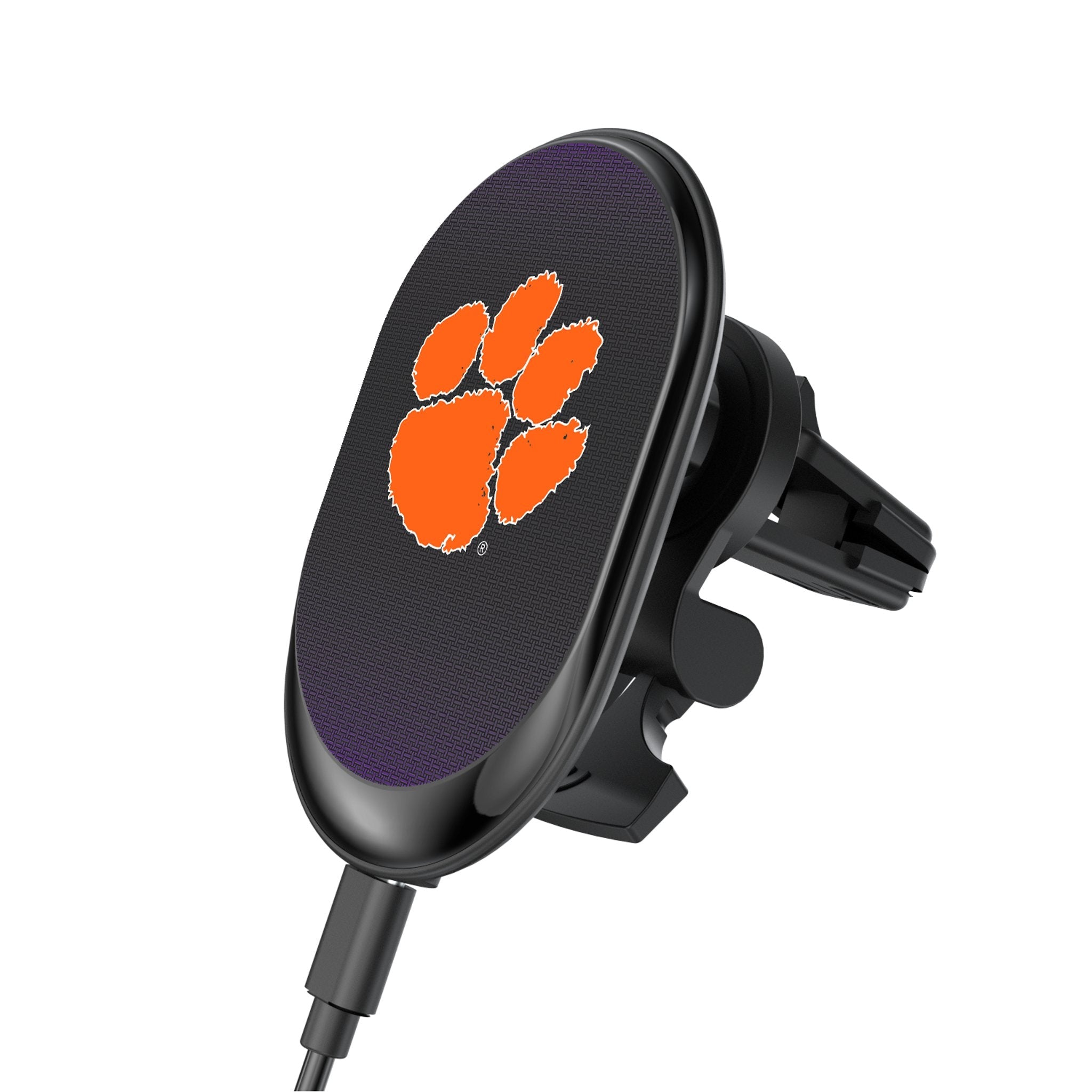 Clemson University Tigers Linen Wireless Mag Car Charger 1