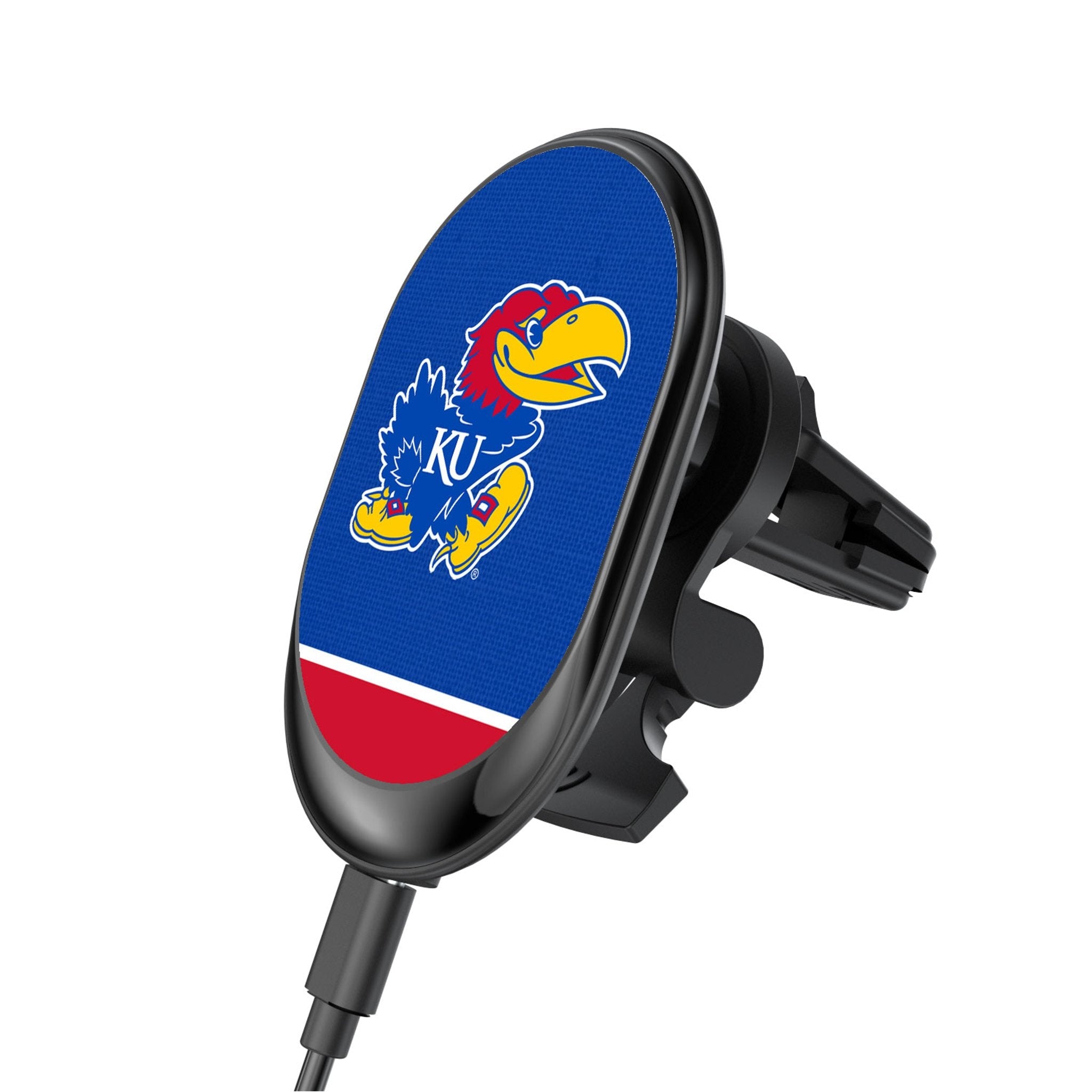 University of Kansas Jayhawks Endzone Solid Wireless Mag Car Charger 1