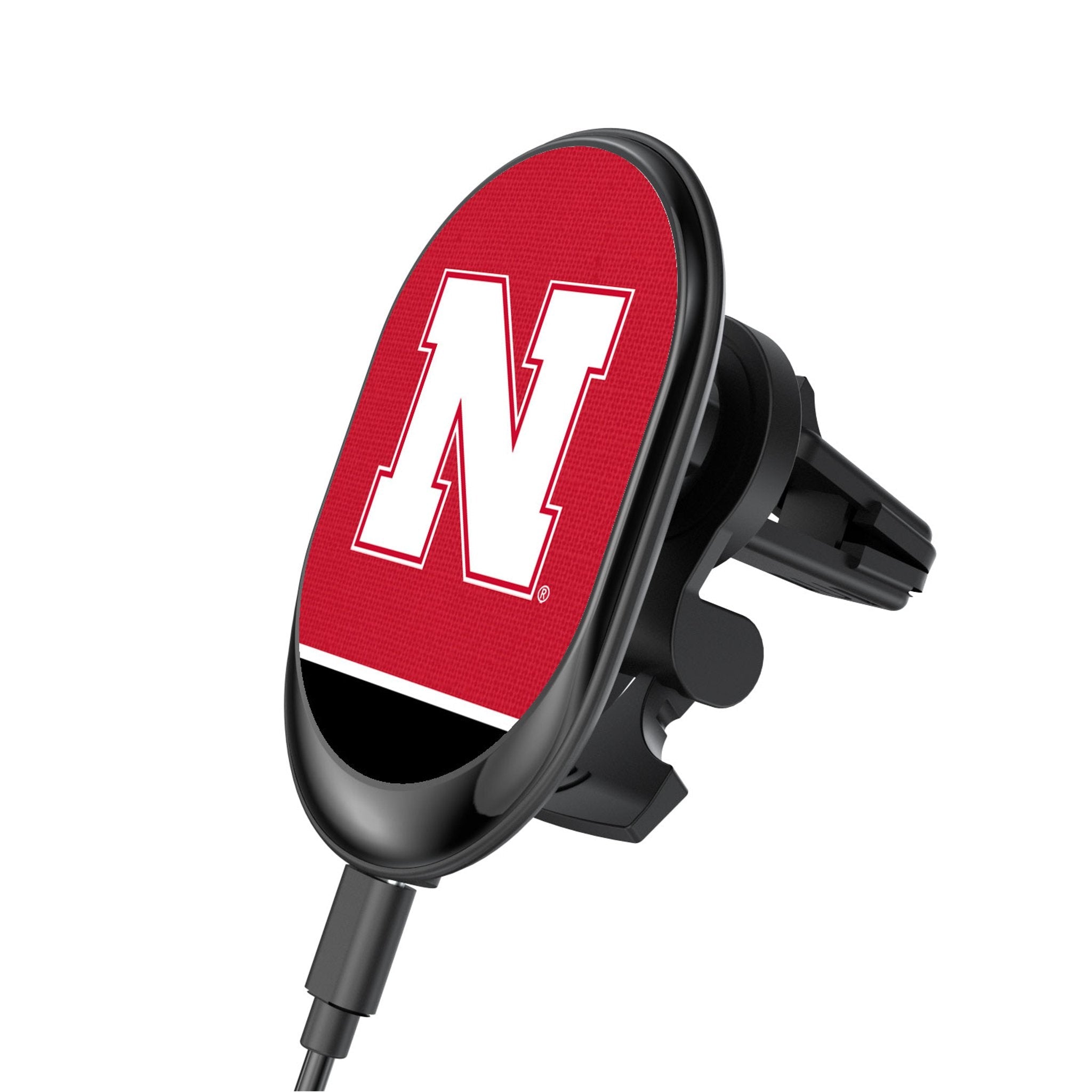 University of Nebraska Huskers Block N Endzone Solid Wireless Mag Car Charger 1