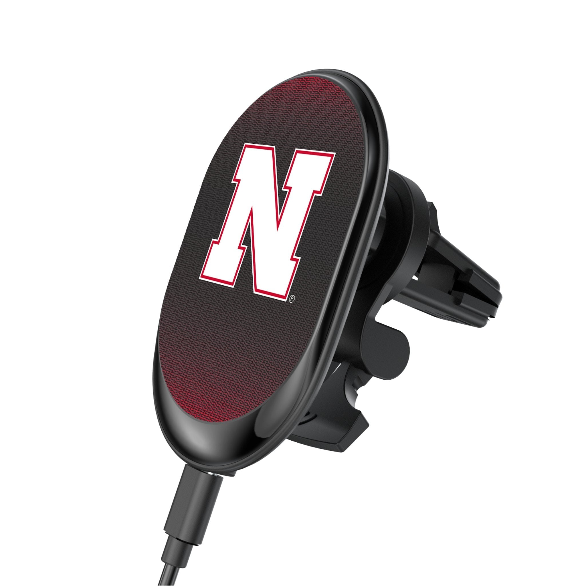 University of Nebraska Huskers Block N Linen Wireless Mag Car Charger 1