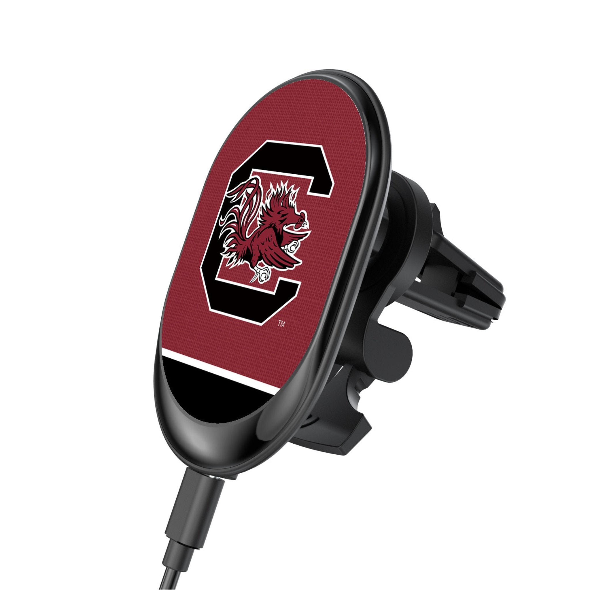 University of South Carolina Gamecocks Endzone Solid Wireless Mag Car Charger 1