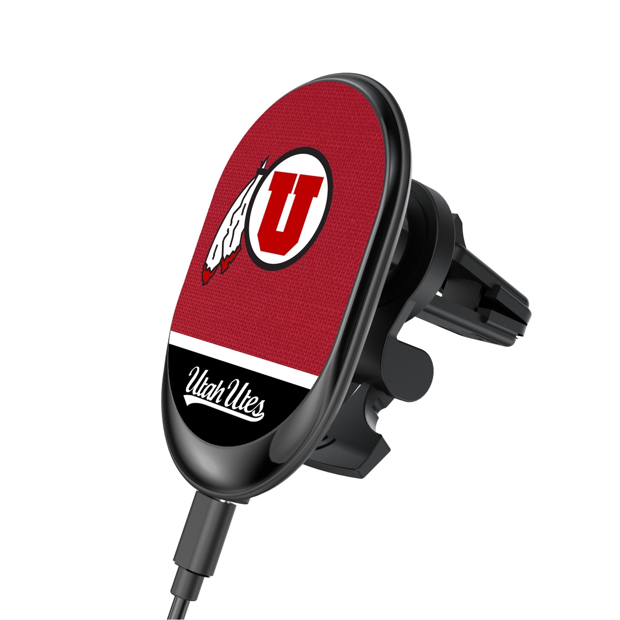University of Utah Utes Endzone Solid Wireless Mag Car Charger 1