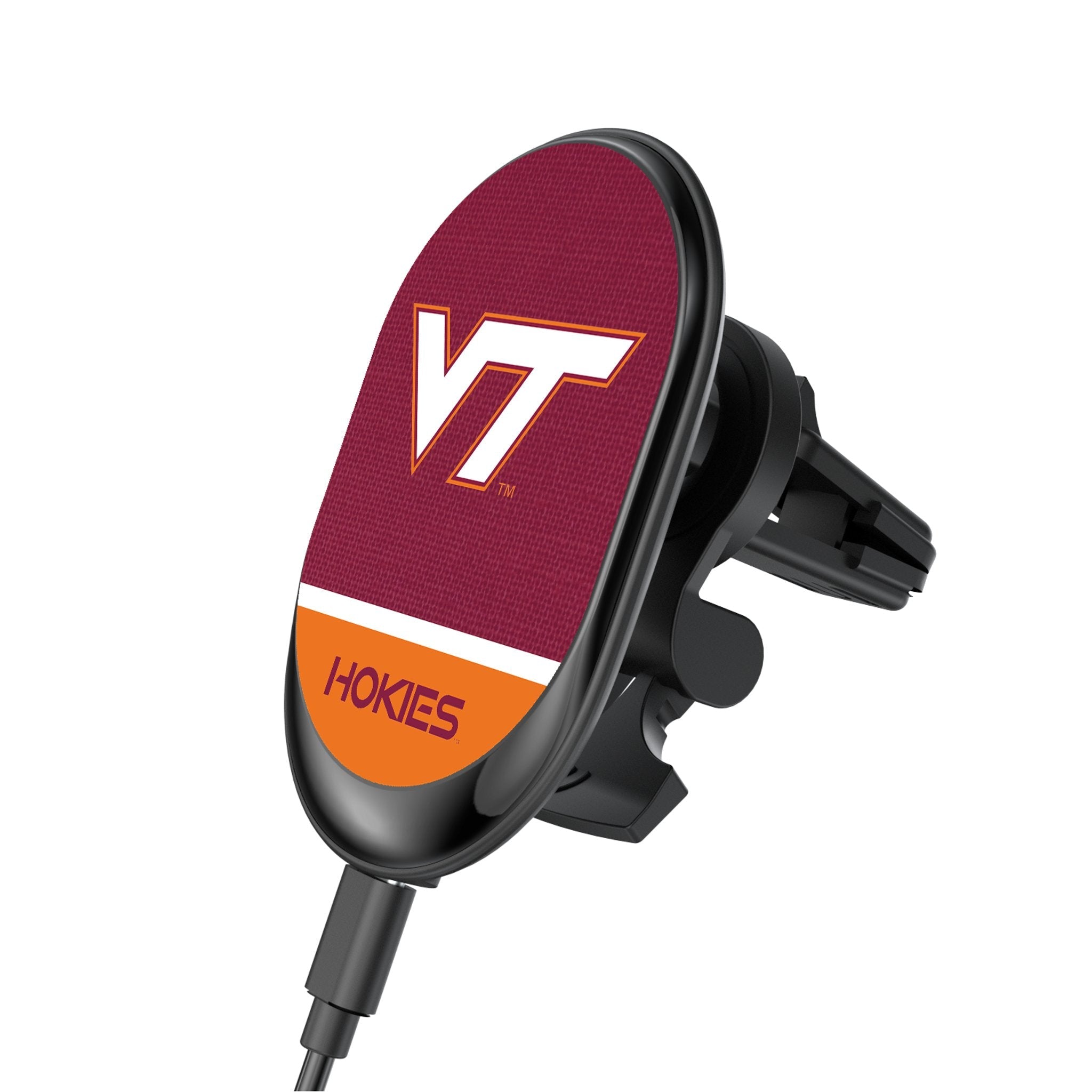 Virginia Tech Hokies Endzone Solid Wireless Mag Car Charger 1