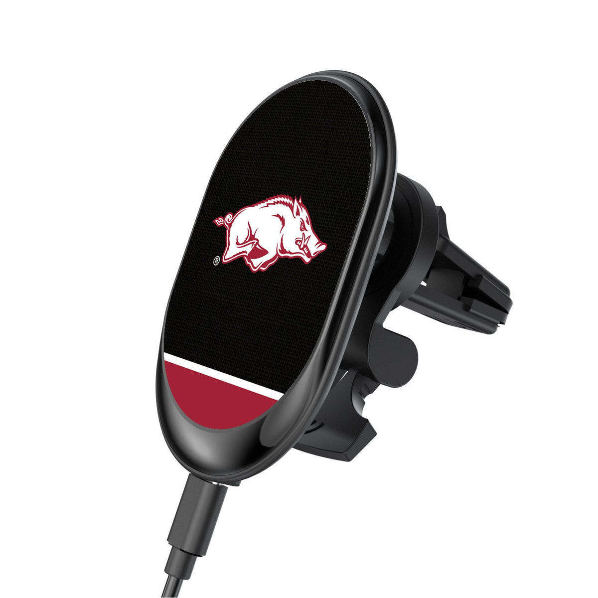 University of Arkansas Fayetteville Razorbacks Endzone Solid Wireless Mag Car Charger 1