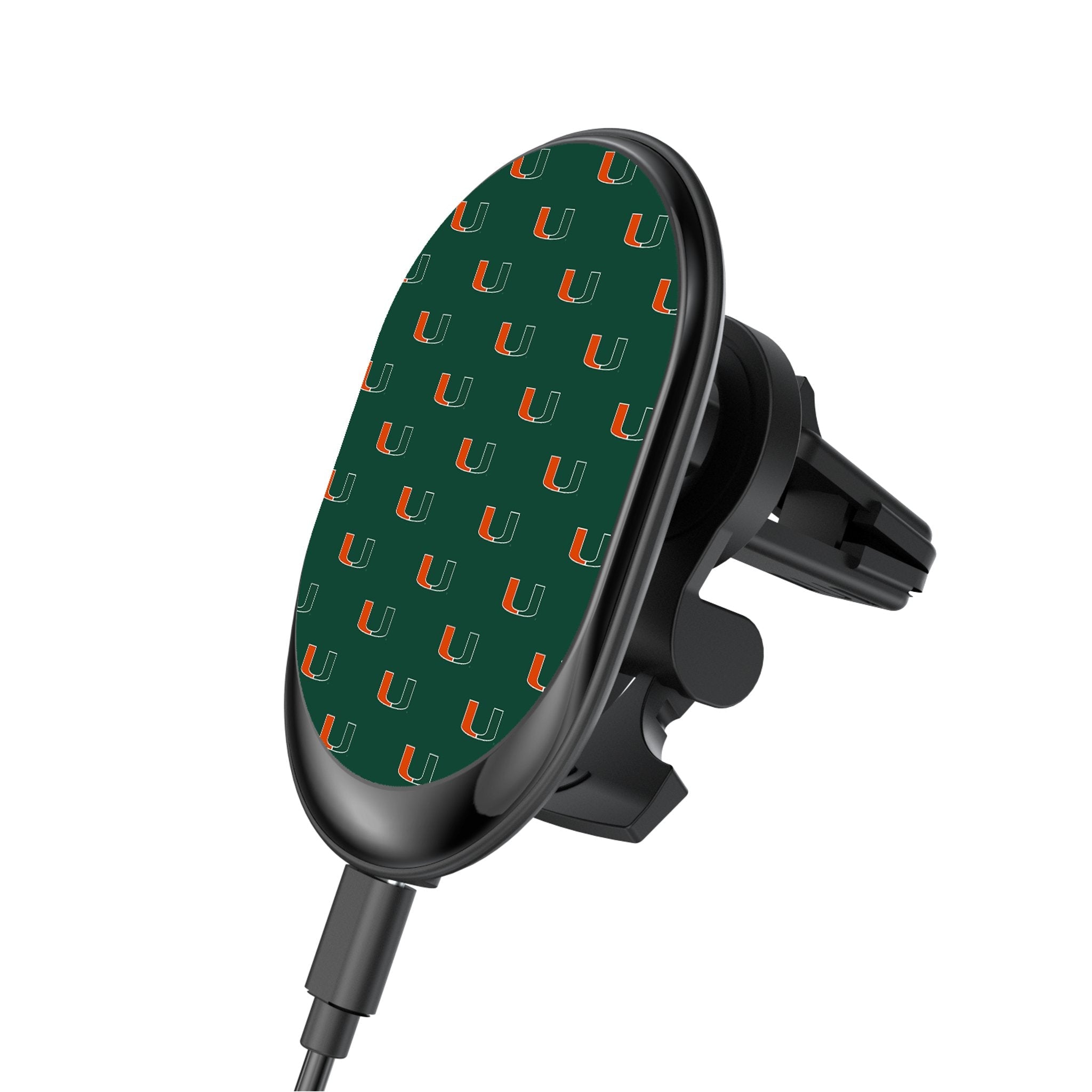 University of Miami Hurricanes Fashion Pattern Wireless Mag Car Charger 1