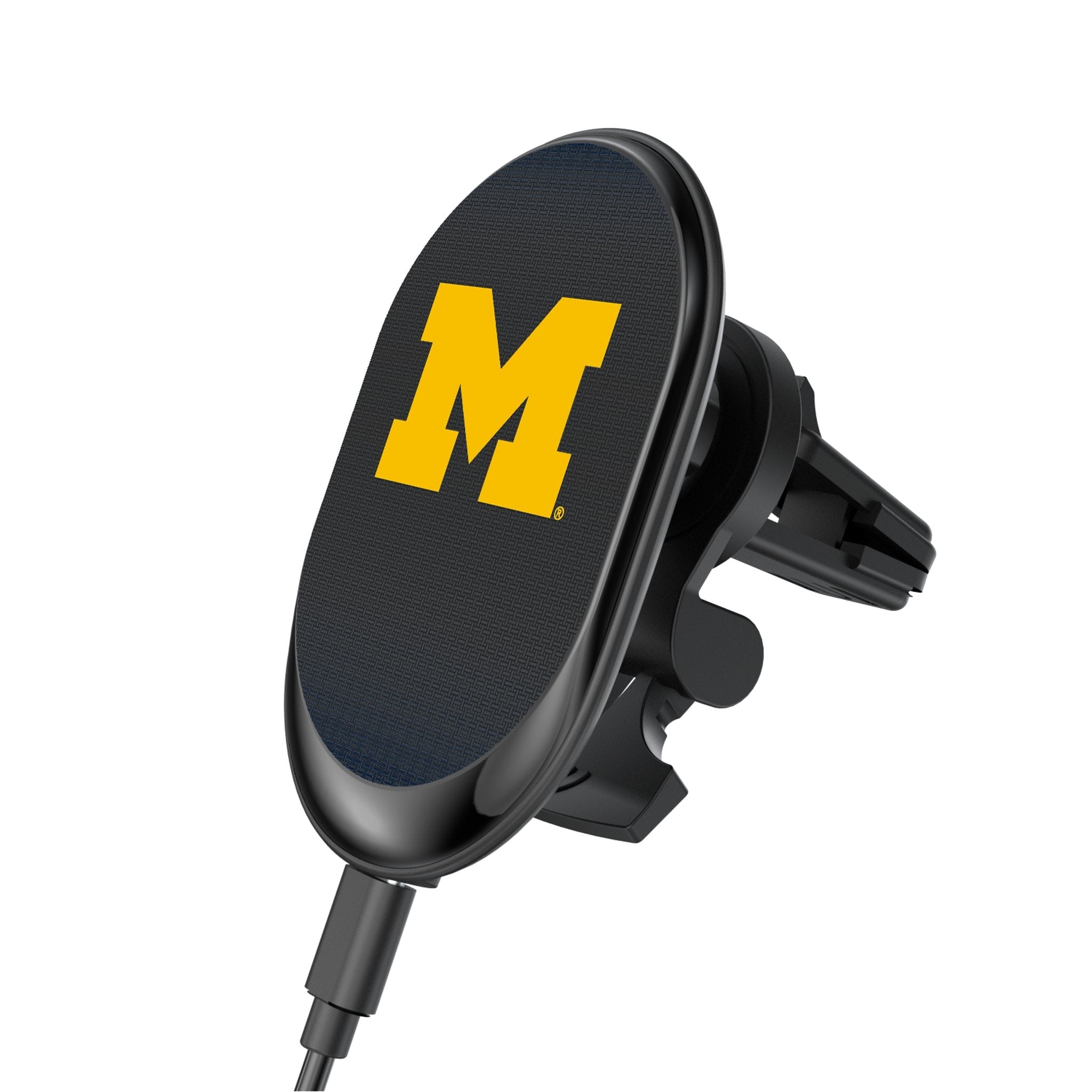 University of Michigan Wolverines Linen Wireless Mag Car Charger 1