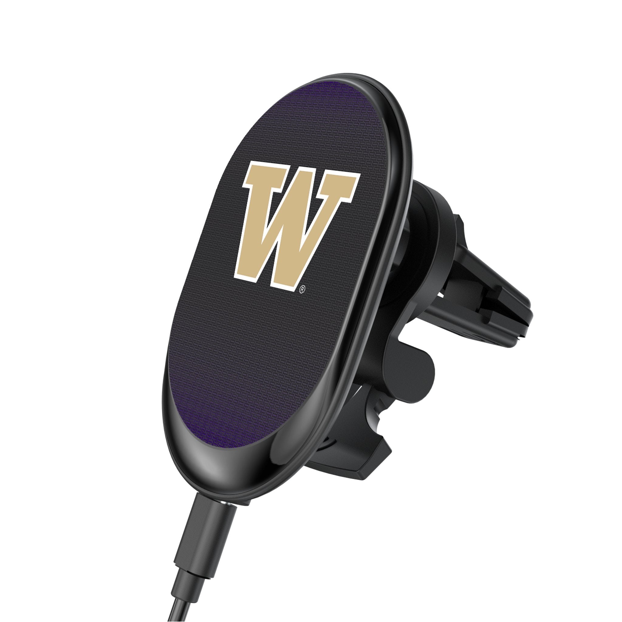 University of Washington Huskies Linen Wireless Mag Car Charger 1