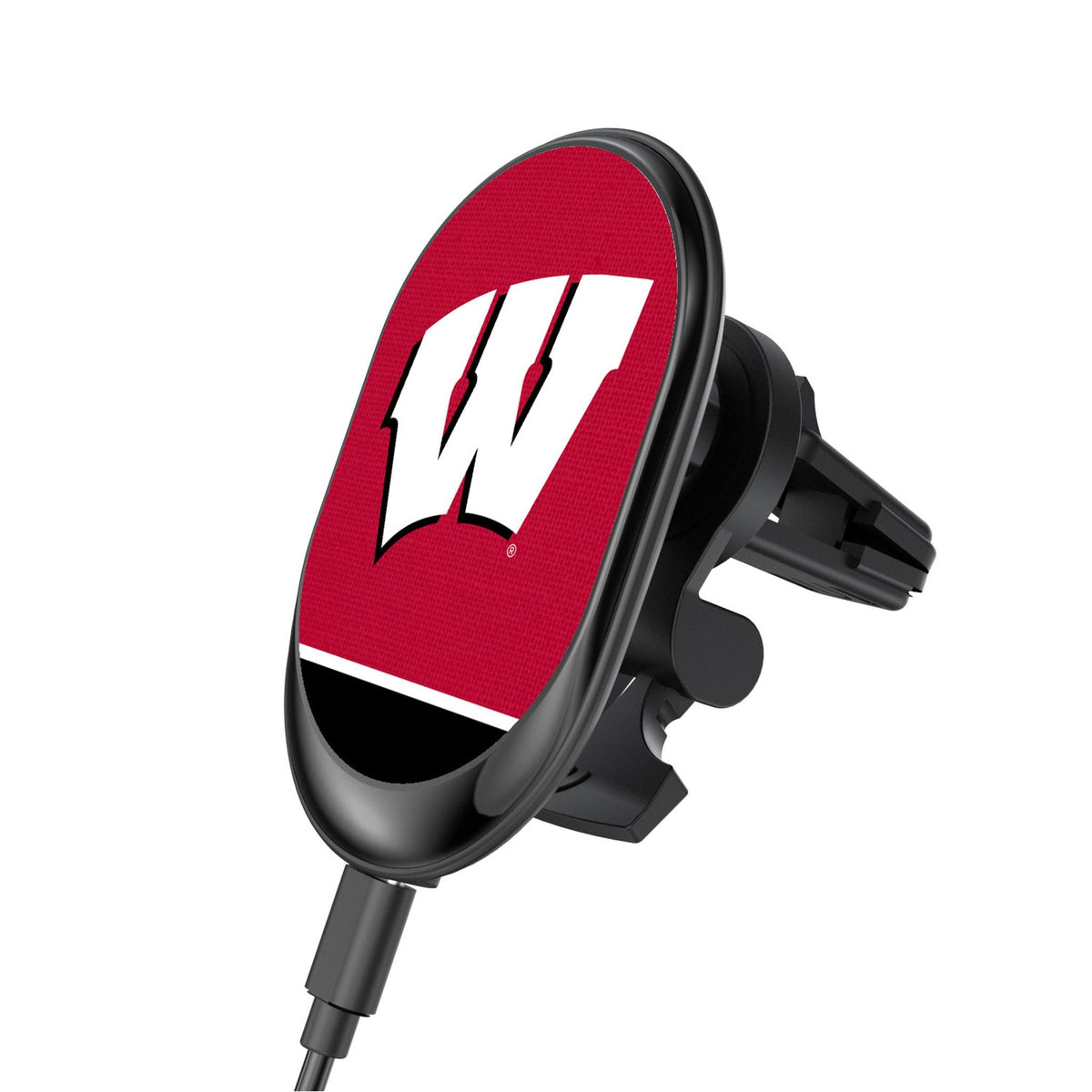 University of Wisconsin Badgers Endzone Solid Wireless Mag Car Charger 1