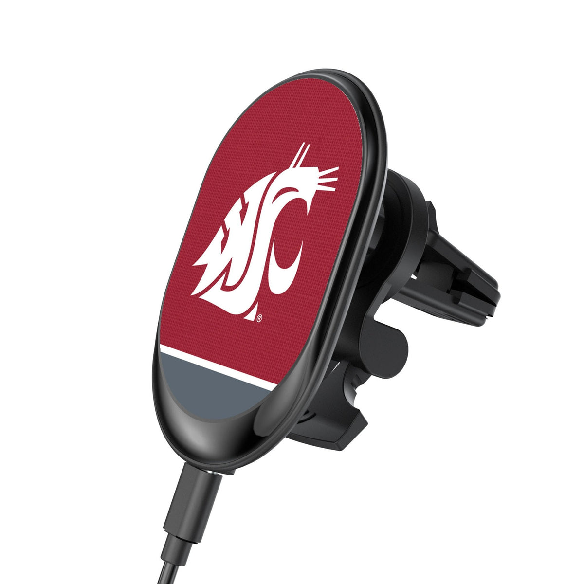 Washington State University Cougars Endzone Solid Wireless Mag Car Charger 1