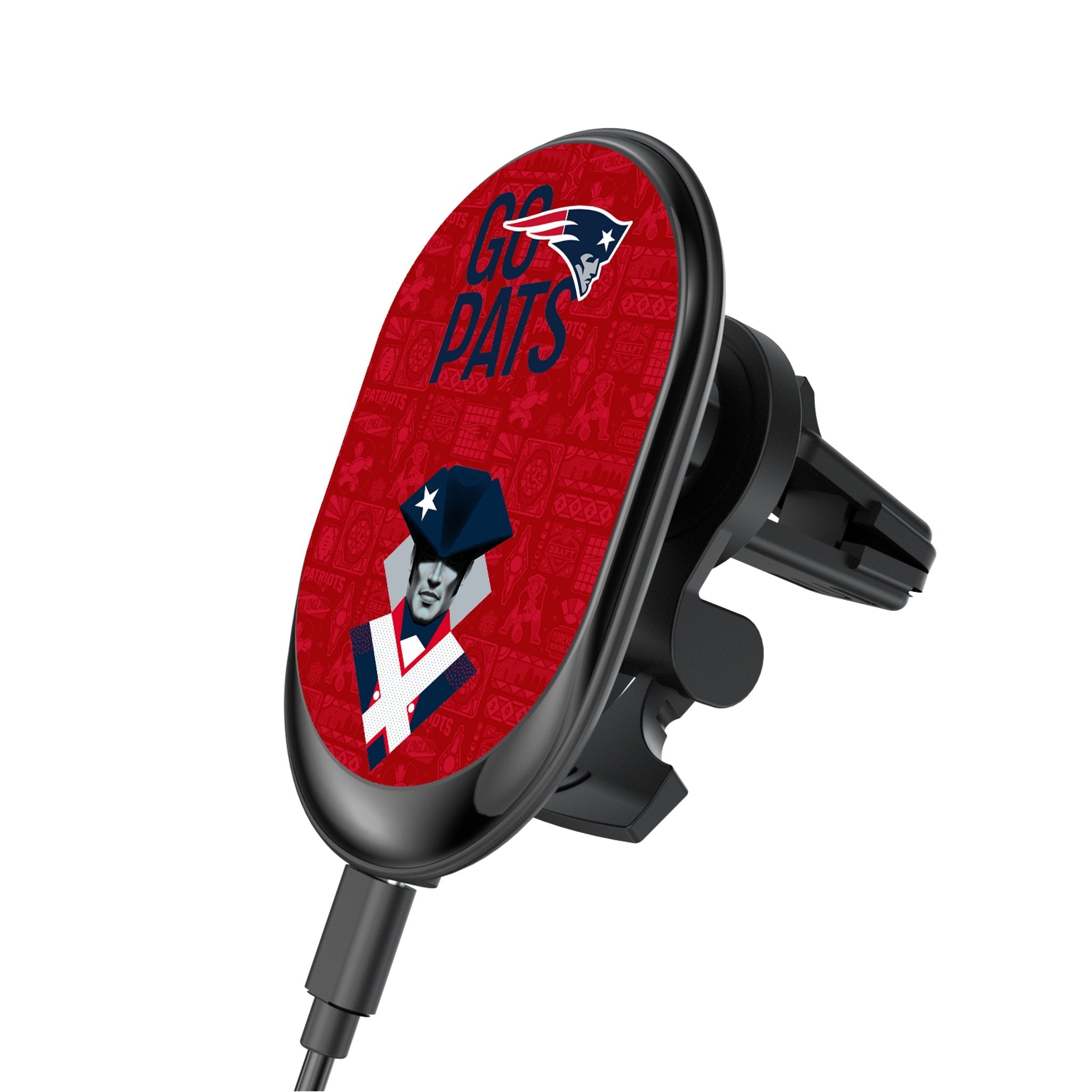 New England Patriots 2024 Illustrated Limited Edition Wireless Car Charger 1