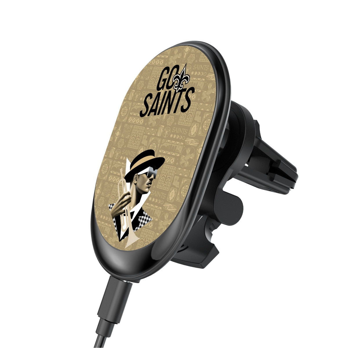 New Orleans Saints 2024 Illustrated Limited Edition Wireless Car Charger 1
