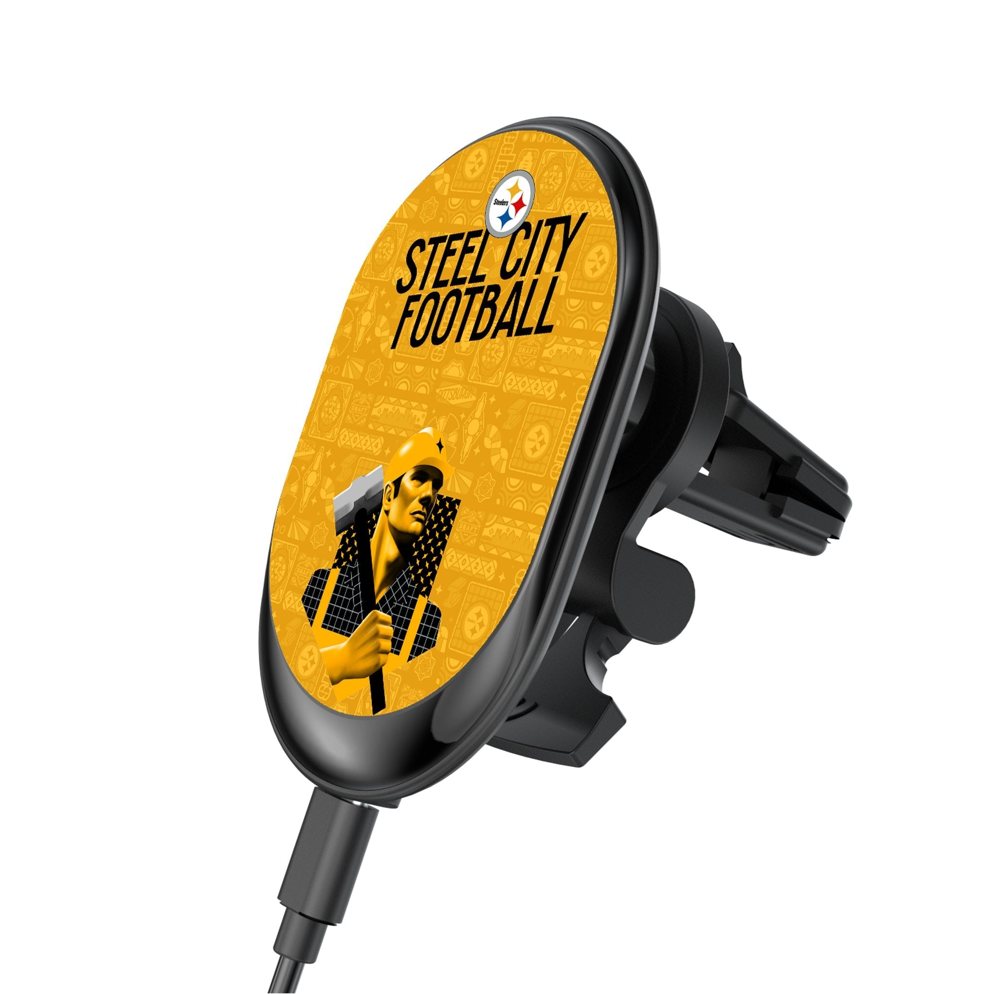 Pittsburgh Steelers 2024 Illustrated Limited Edition Wireless Car Charger 1