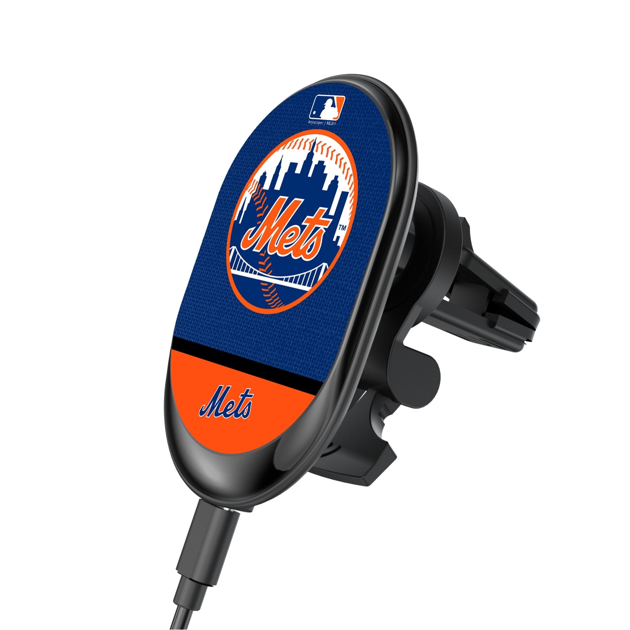 New York Mets Endzone Solid Wireless Mag Car Charger 1