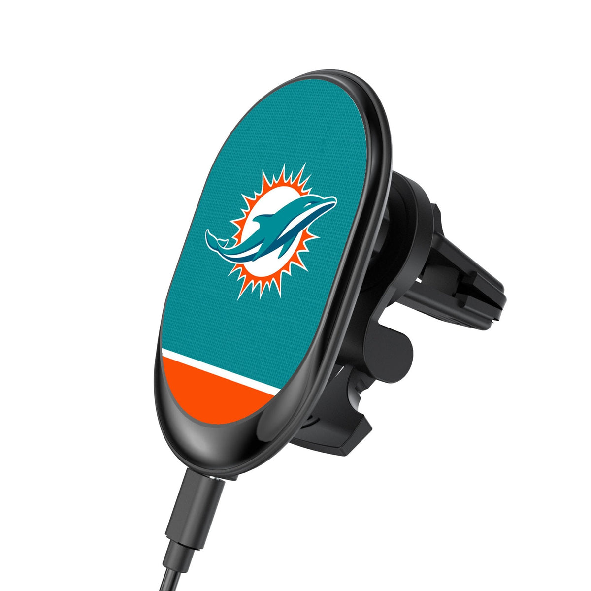 Miami Dolphins Endzone Solid Wireless Mag Car Charger 1