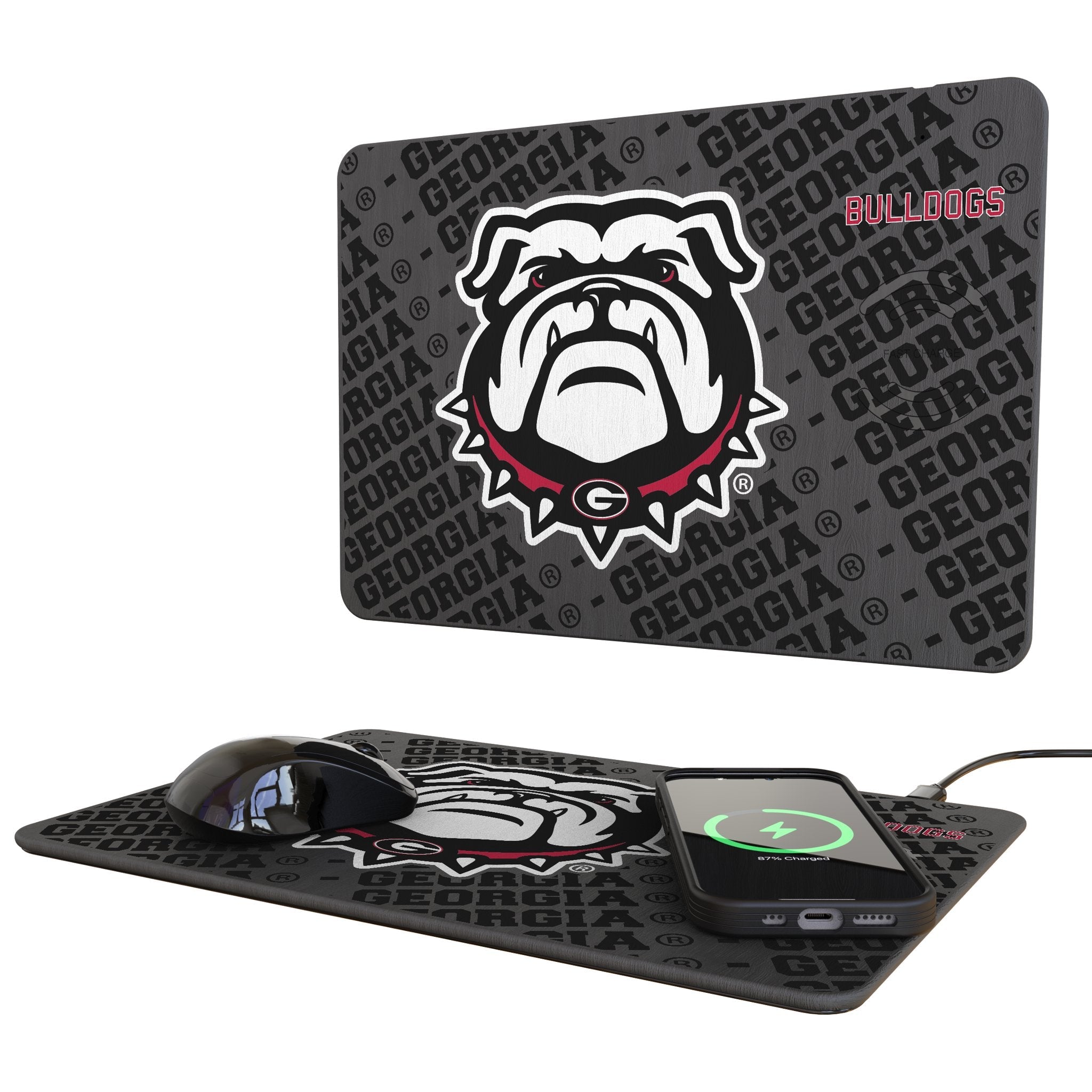 University of Georgia Bulldogs Uga Monocolor Tilt 15-Watt Wireless Charger and Mouse Pad 1