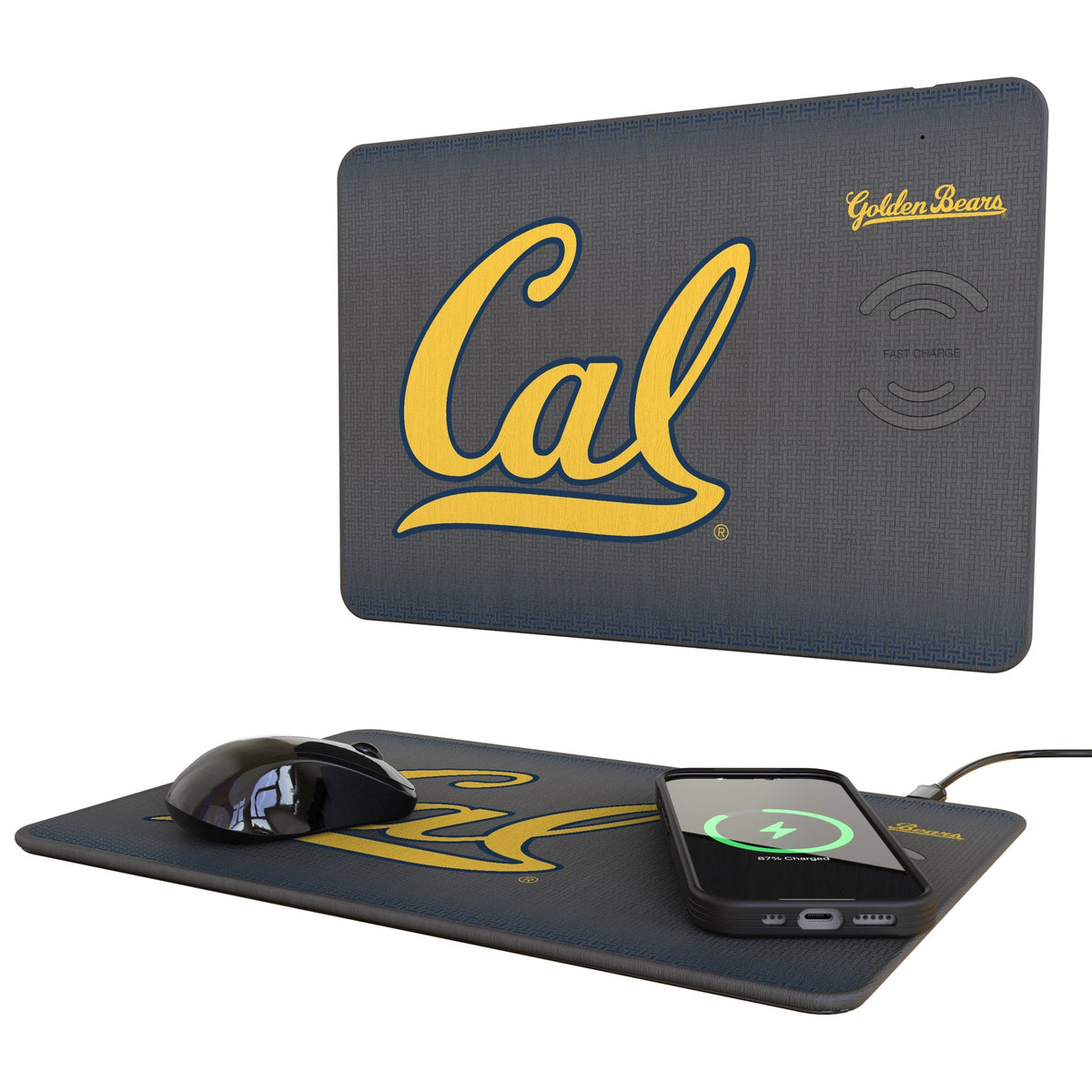 University of California Berkeley Golden Bears Linen 15-Watt Wireless Charger and Mouse Pad