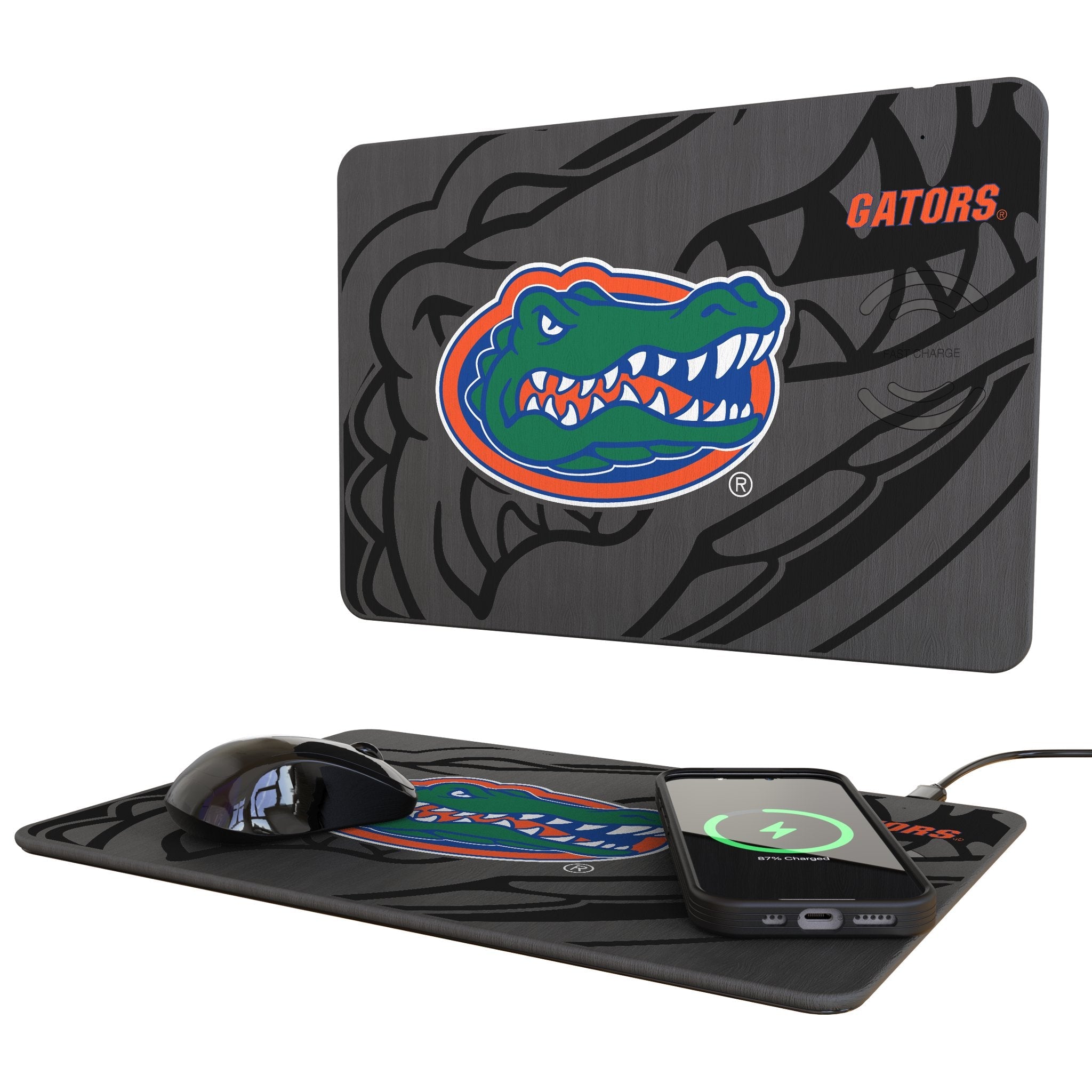 University of Florida Gators Monocolor Tilt 15-Watt Wireless Charger and Mouse Pad 1