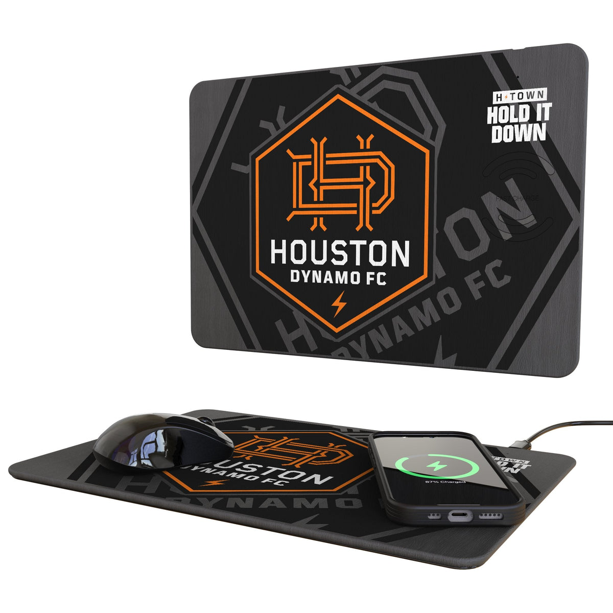 Houston Dynamo Monocolor Tilt 15-Watt Wireless Charger and Mouse Pad 1