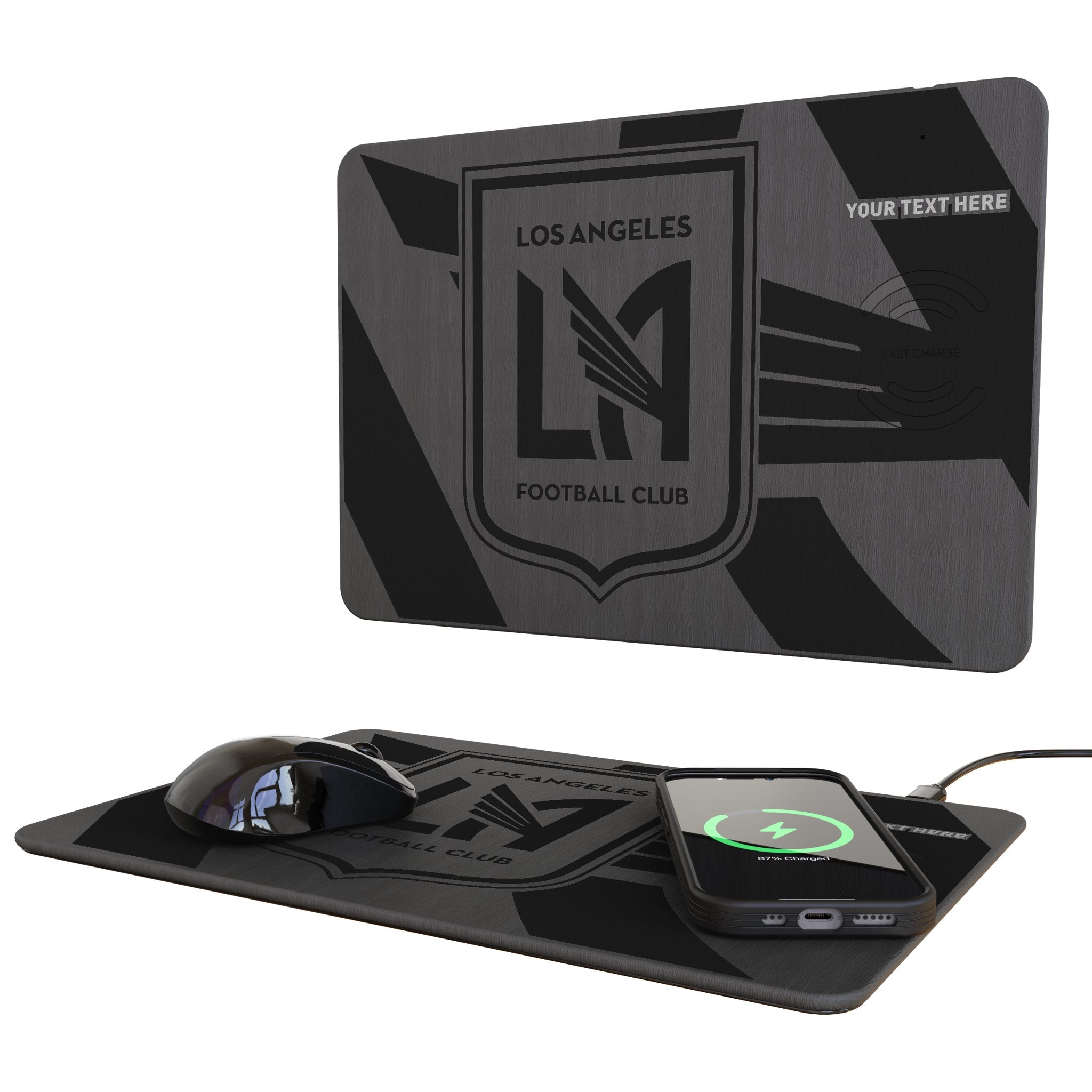 Los Angeles Football Club Personalized Tilt 15-Watt Wireless Charger and Mouse Pad