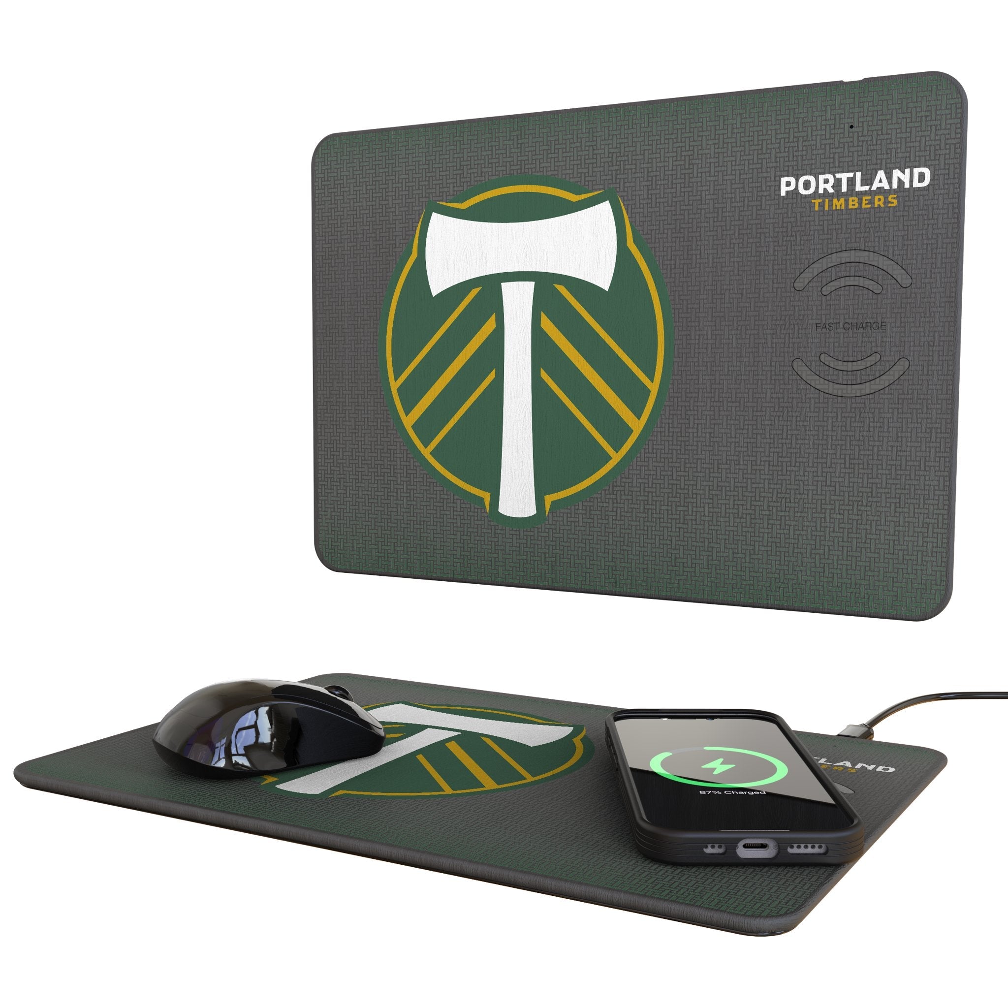 Portland Timbers Linen 15-Watt Wireless Charger and Mouse Pad 1