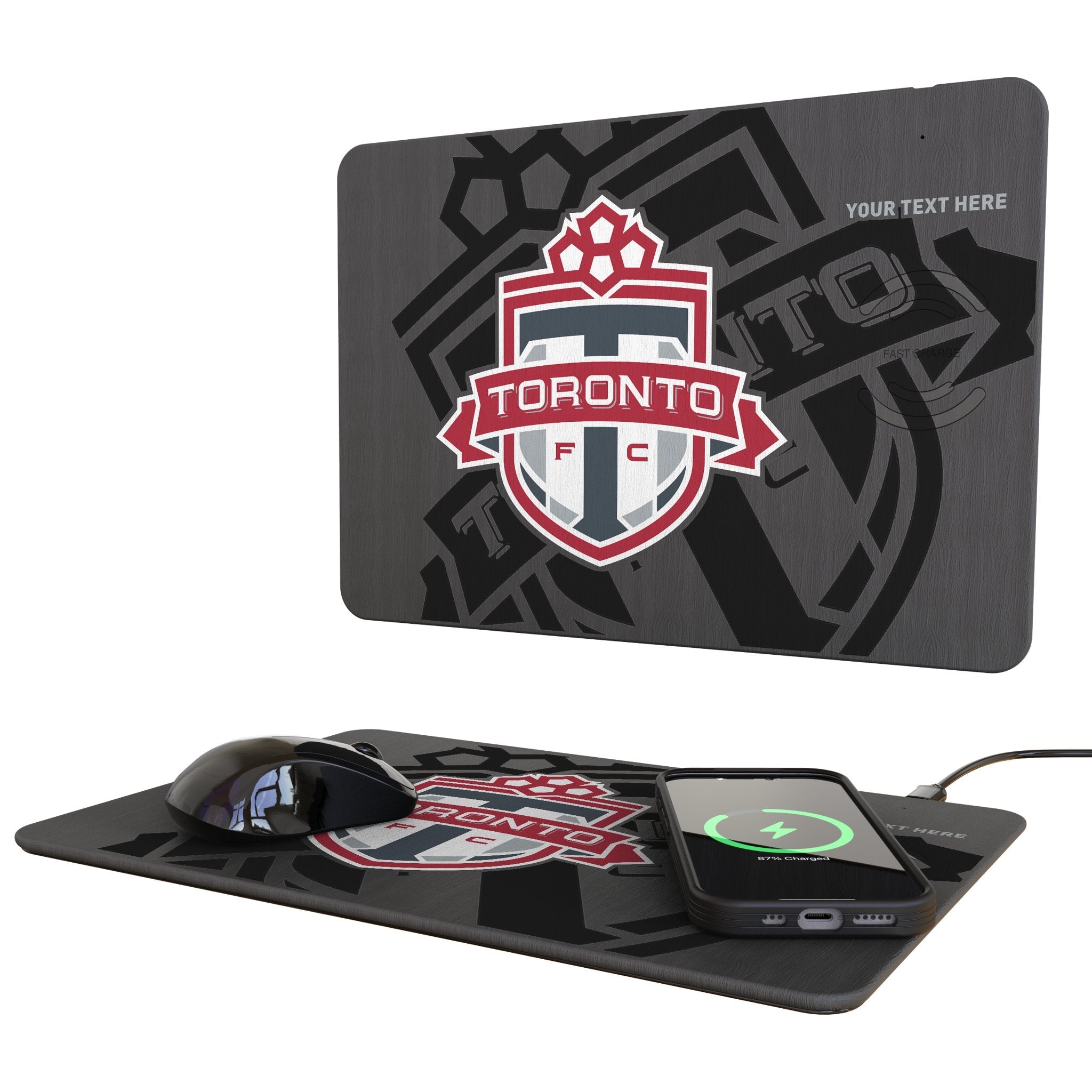 Toronto FC Personalized Tilt 15-Watt Wireless Charger and Mouse Pad
