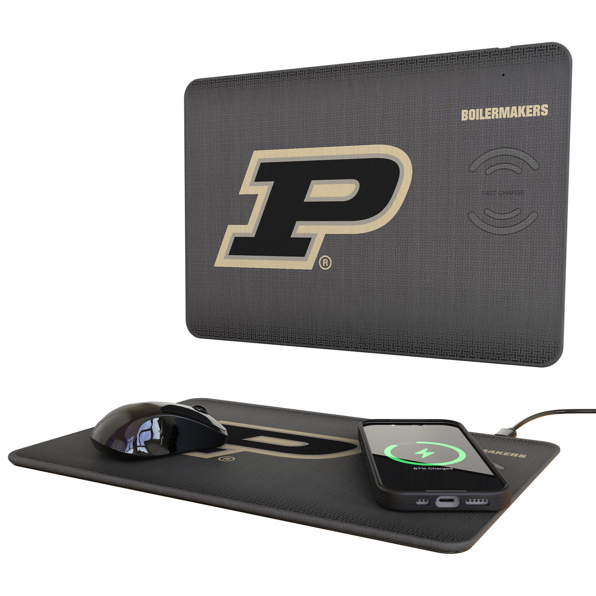 Purdue University Boilermakers Linen 15-Watt Wireless Charger and Mouse Pad 1