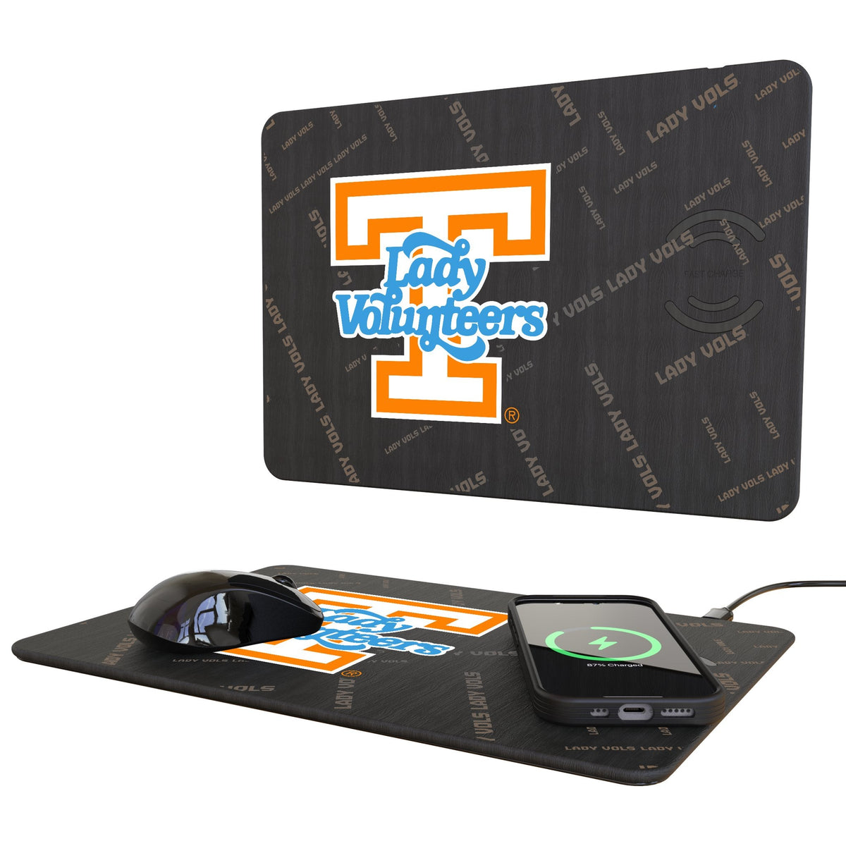 University of Tennessee Volunteers Quadtile 15-Watt Wireless Charger and Mouse Pad