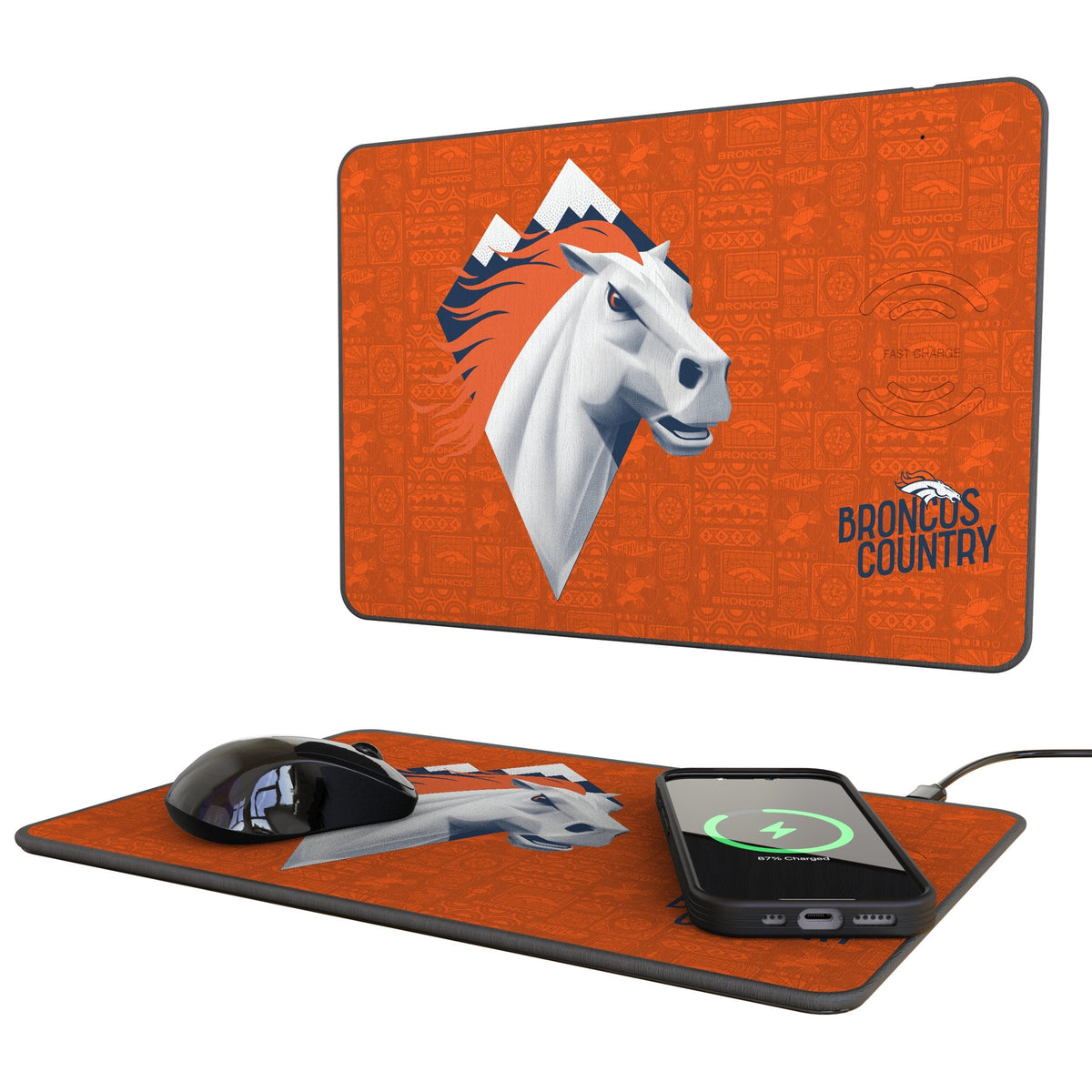 Denver Broncos 2024 Edition 15-Watt Wireless Charger and Mouse Pad 1