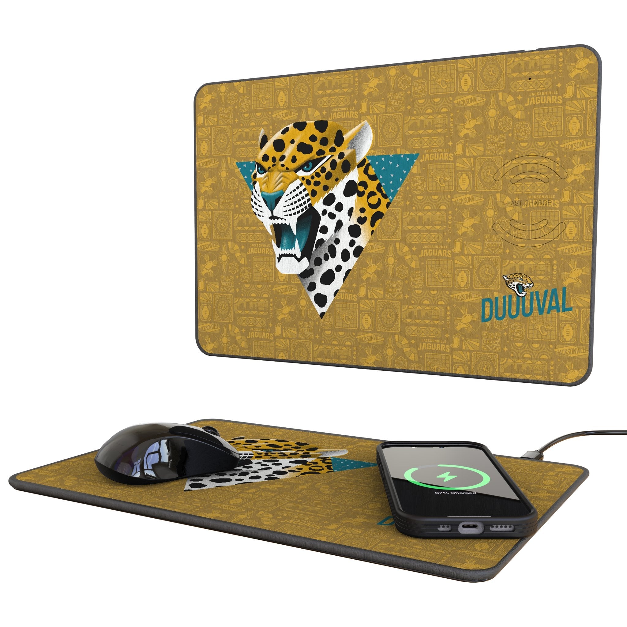 Jacksonville Jaguars 2024 Edition 15-Watt Wireless Charger and Mouse Pad 1