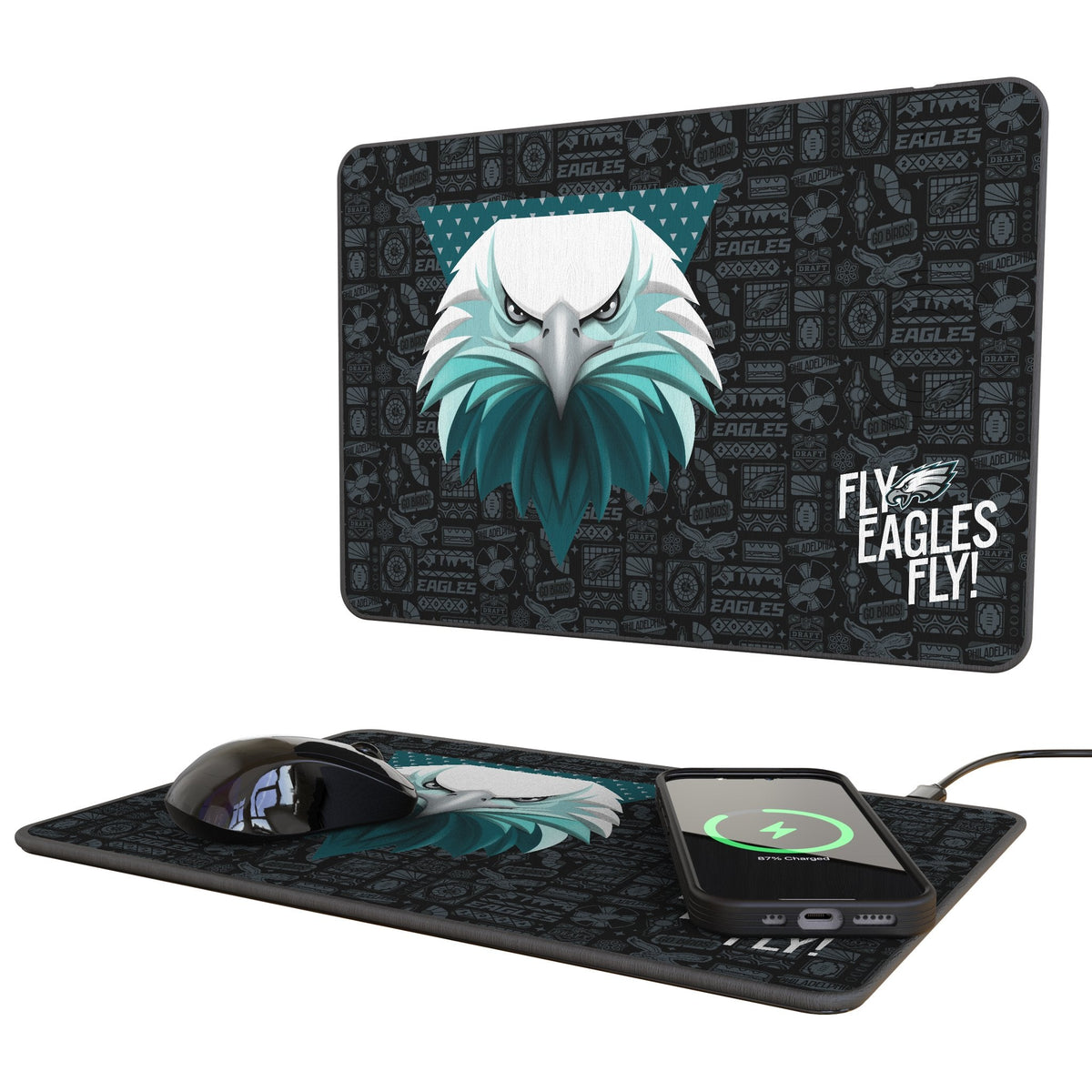 Philadelphia Eagles 2024 Edition 15-Watt Wireless Charger and Mouse Pad 1