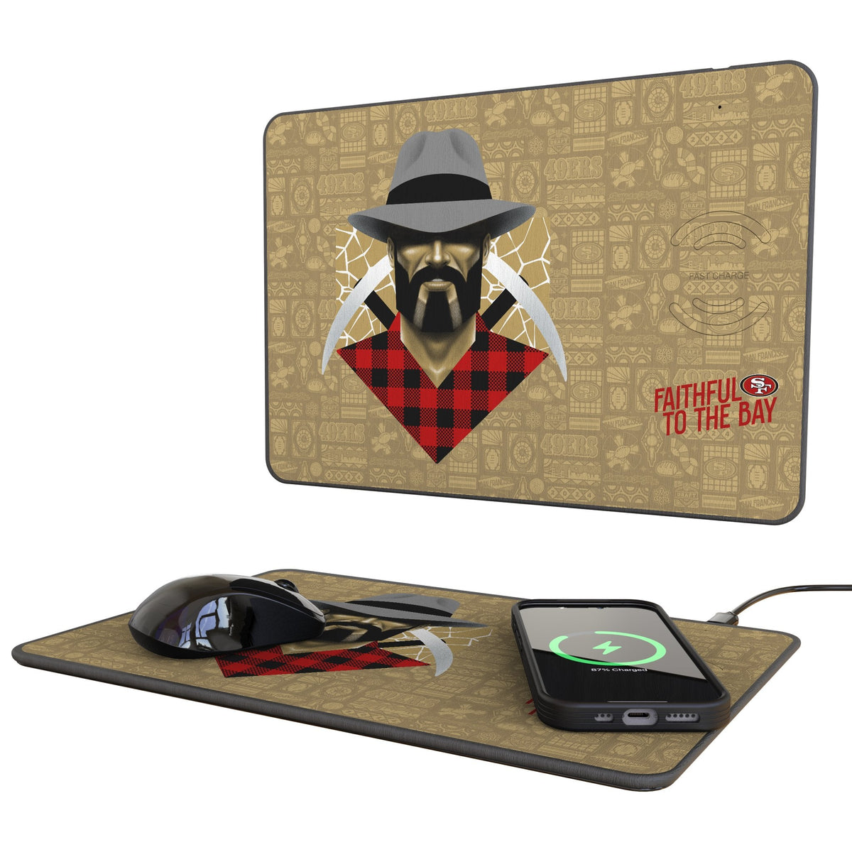 San Francisco 49ers 2024 Edition 15-Watt Wireless Charger and Mouse Pad 1