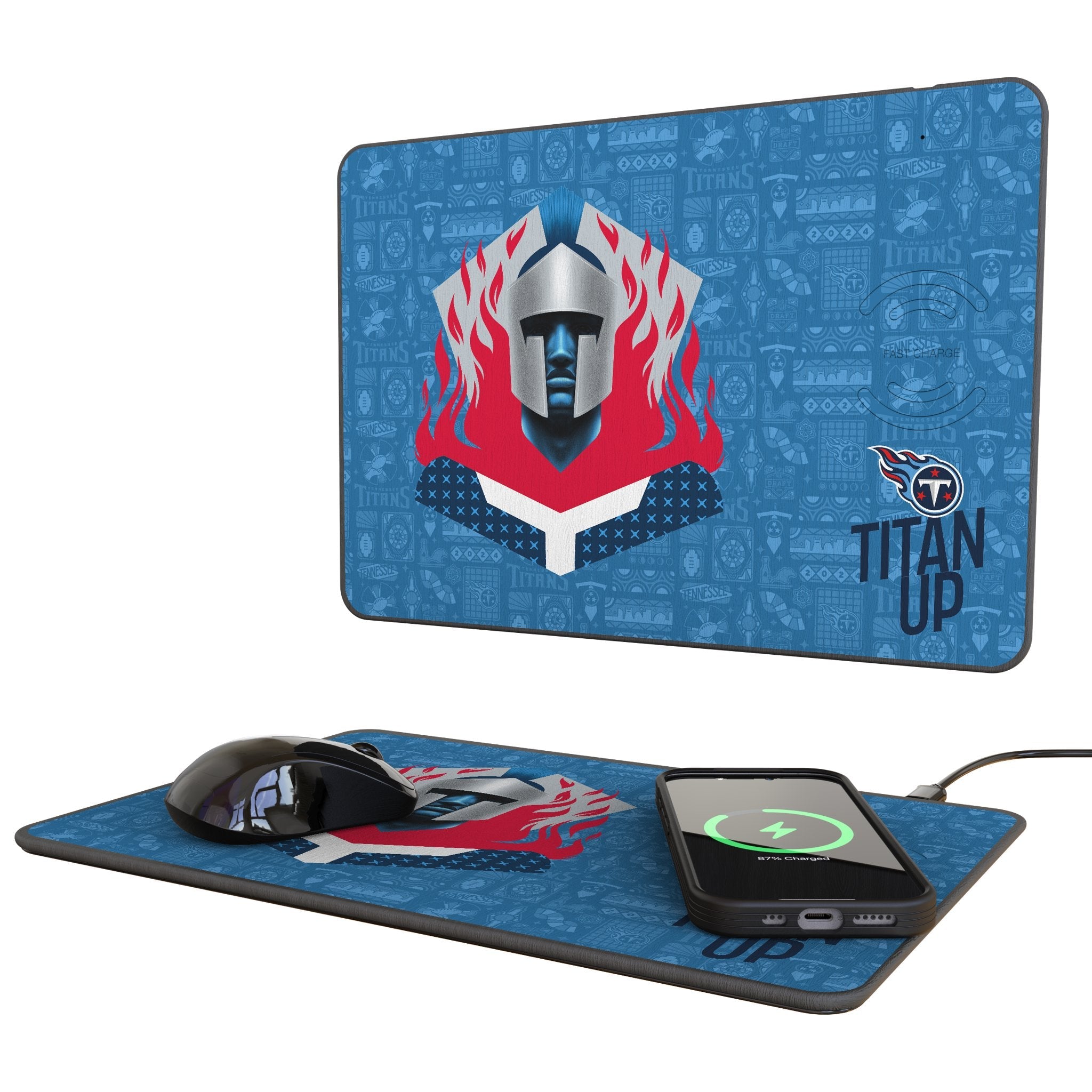Tennessee Titans 2024 Edition 15-Watt Wireless Charger and Mouse Pad 1