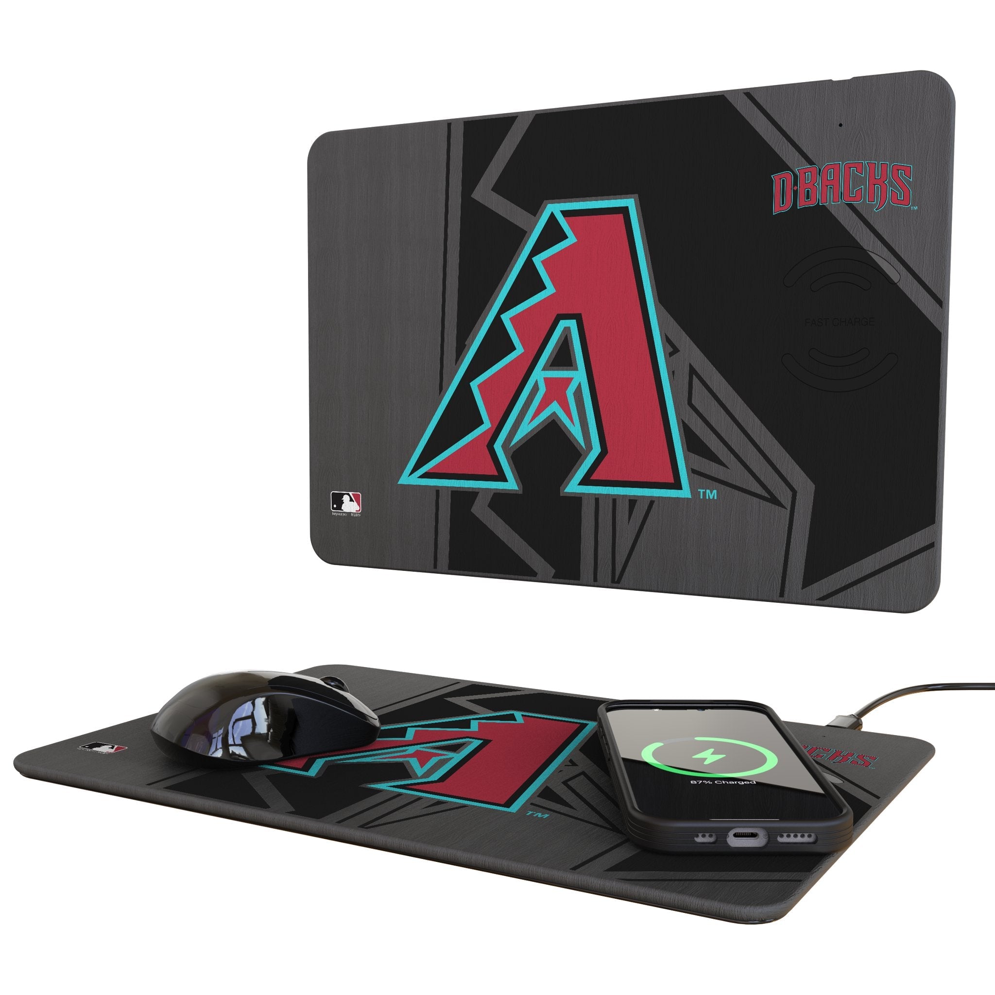 Arizona Diamondbacks Monocolor Tilt 15-Watt Wireless Charger and Mouse Pad 1
